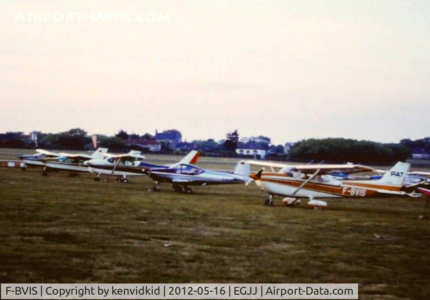 F-BVIS, Reims FR172J Reims Rocket C/N 0491, At Jersey airport early 1970's.
Scanned from slide.