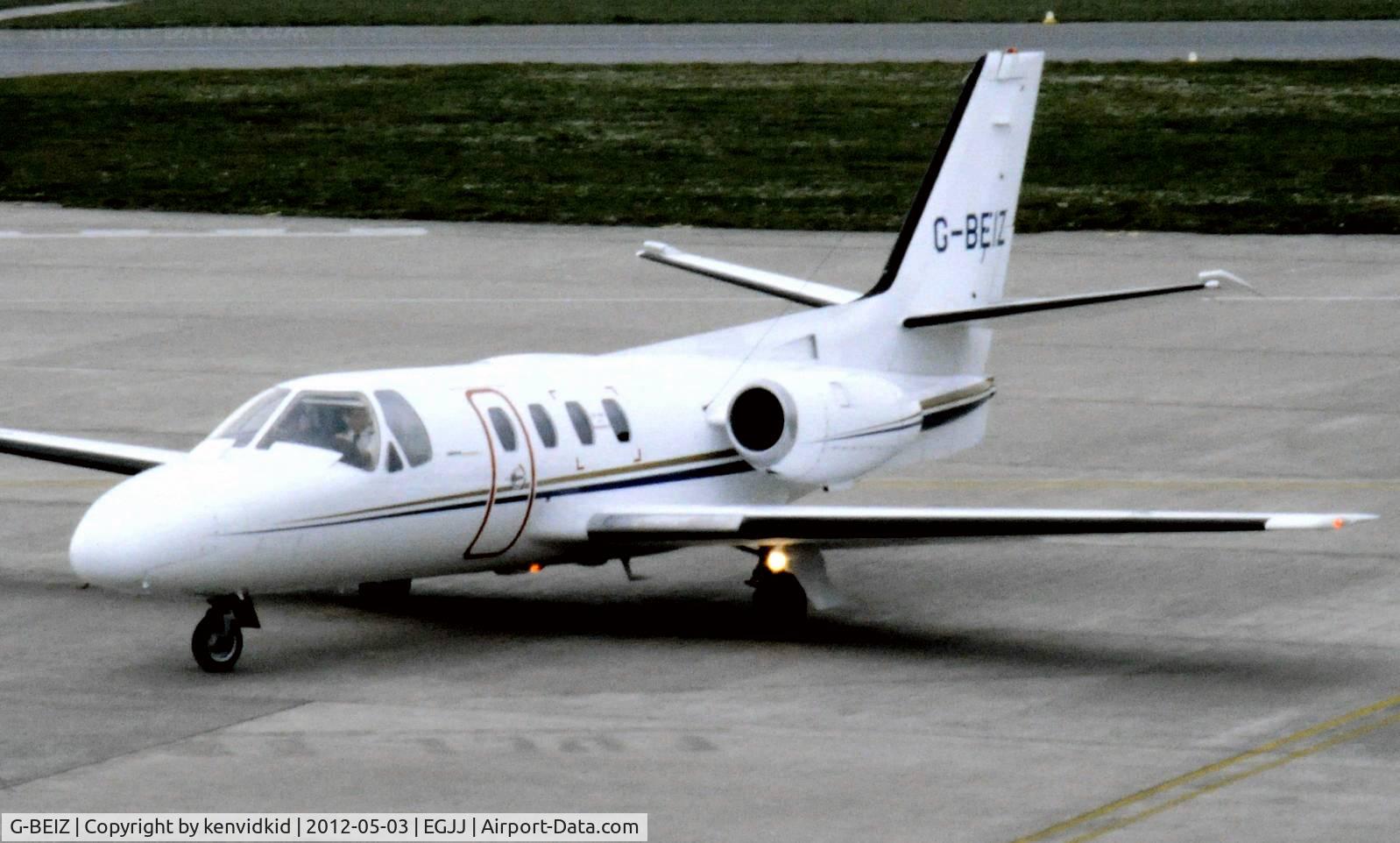 G-BEIZ, 1977 Cessna 500 Citation C/N 500-0354, At Jersey airport early 1970's.
Scanned from slide.