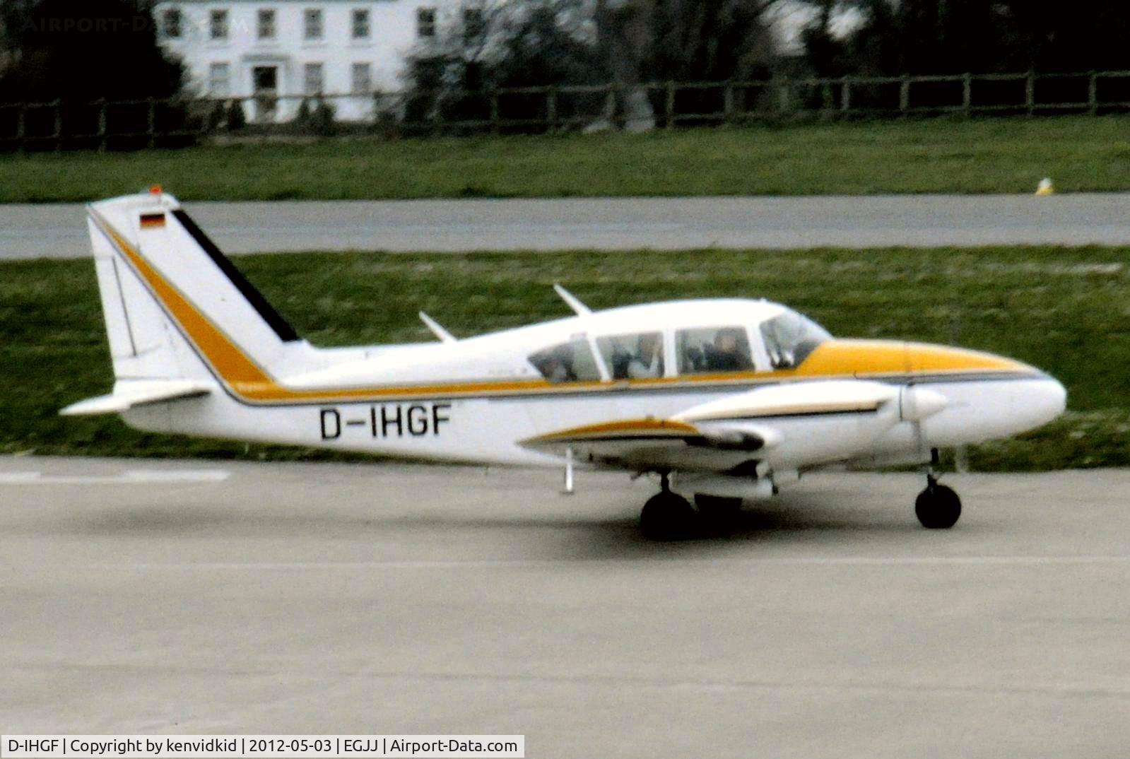 D-IHGF, 1969 Piper PA-23-250 Aztec C/N 27-4281, At Jersey airport early 1970's.
Scanned from slide.