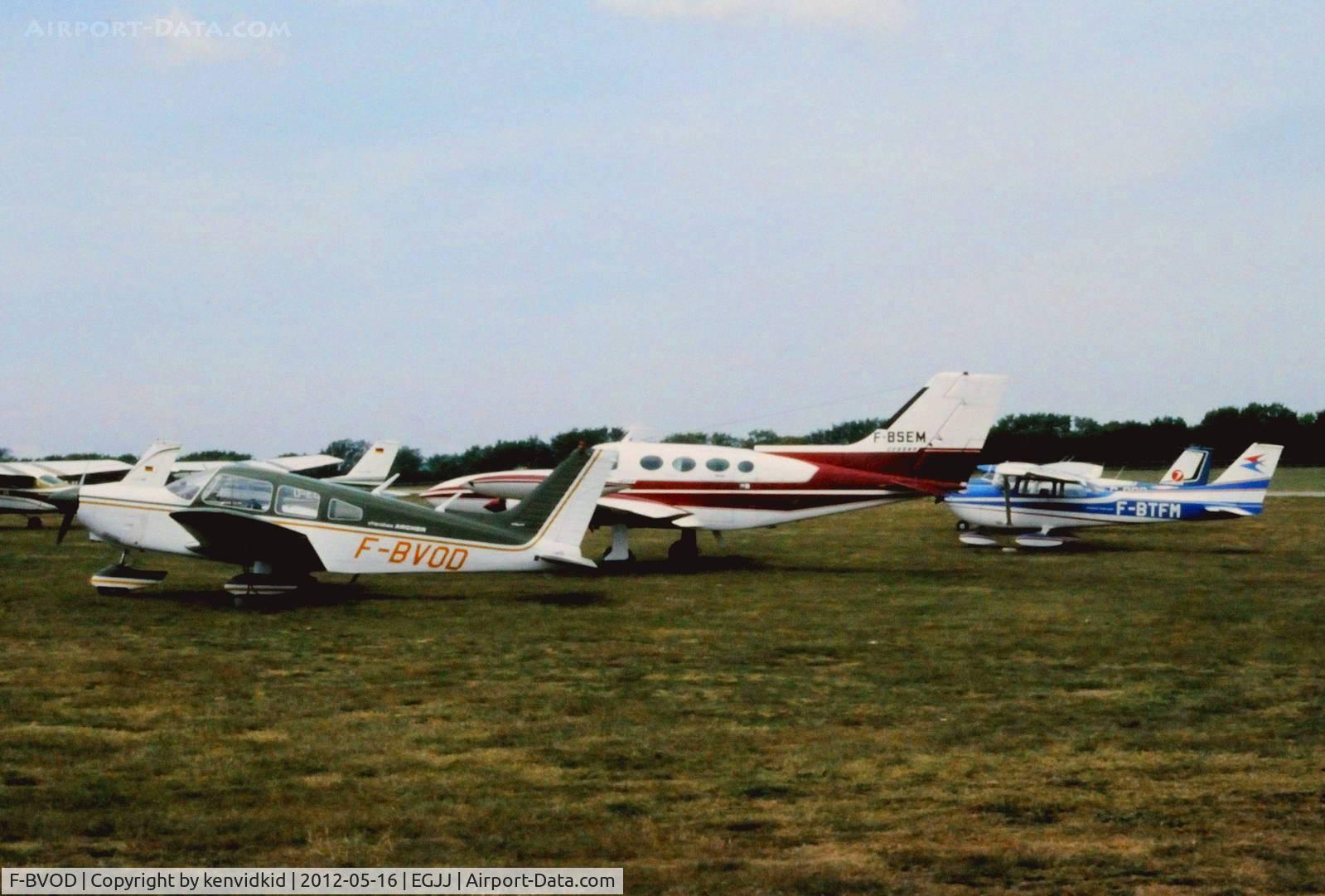 F-BVOD, Piper PA-28-180 Cherokee C/N 287405114, At Jersey airport early 1970's.
Scanned from slide.