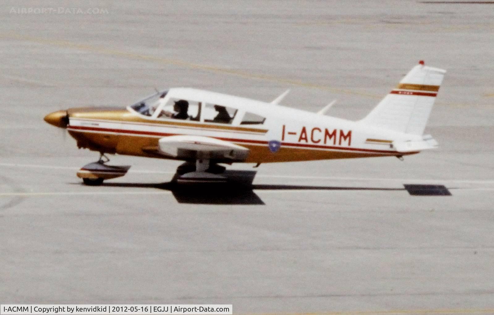 I-ACMM, 1971 Piper PA-28-180 Cherokee F C/N 28-7105230, At Jersey airport early 1970's.
Scanned from slide.