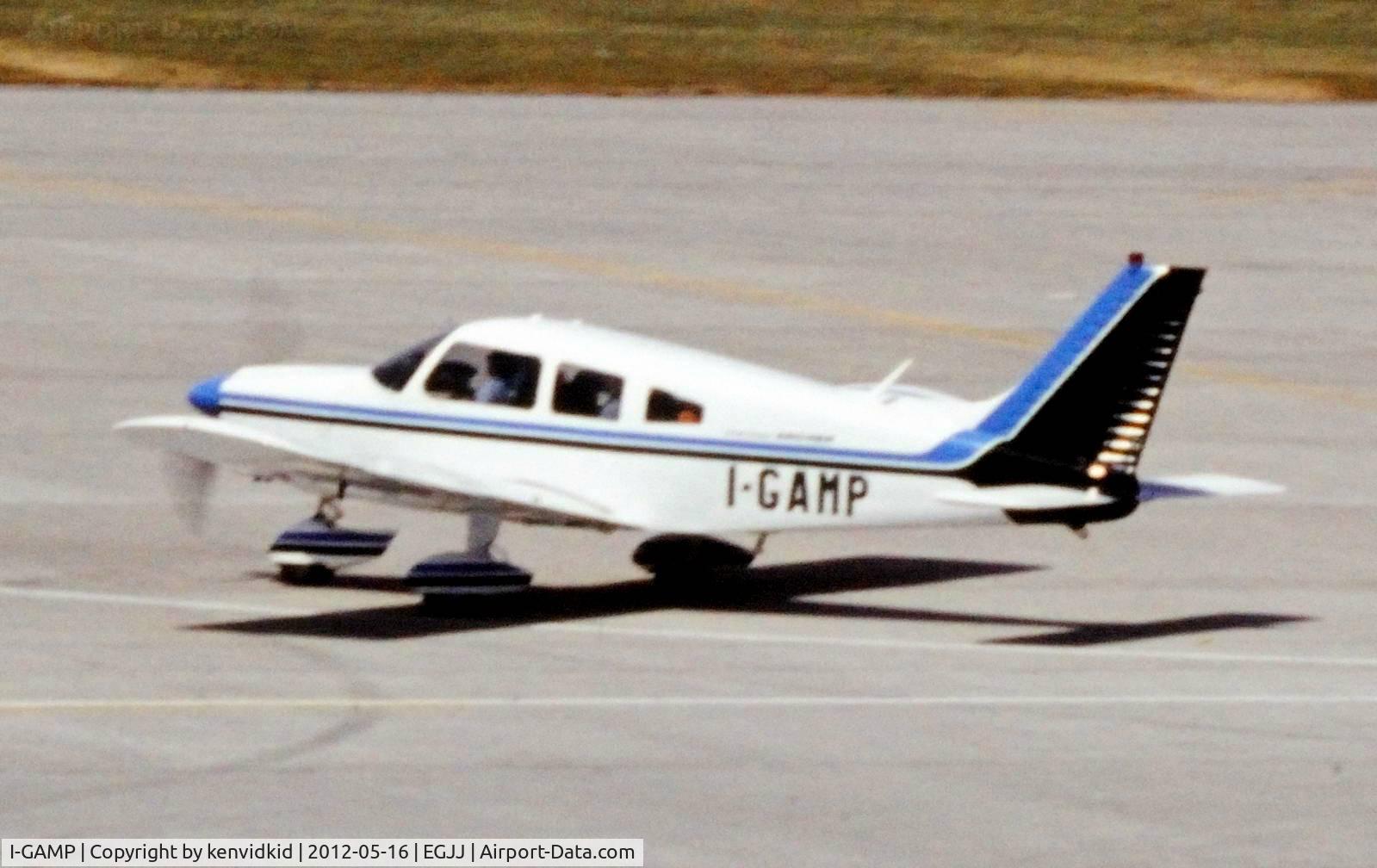 I-GAMP, 1975 Piper PA-28-180 Cherokee Archer C/N 28-7505231, At Jersey airport early 1970's.
Scanned from slide.