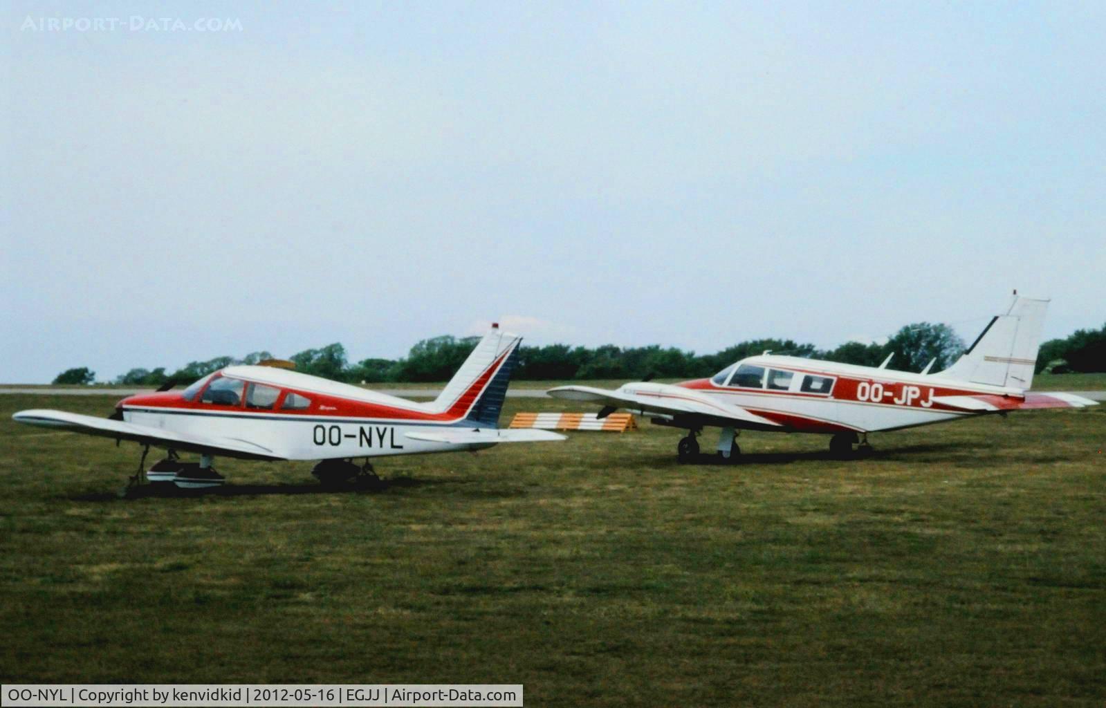 OO-NYL, Piper PA-28-180 C/N 28-4654, At Jersey airport early 1970's.
Scanned from slide.