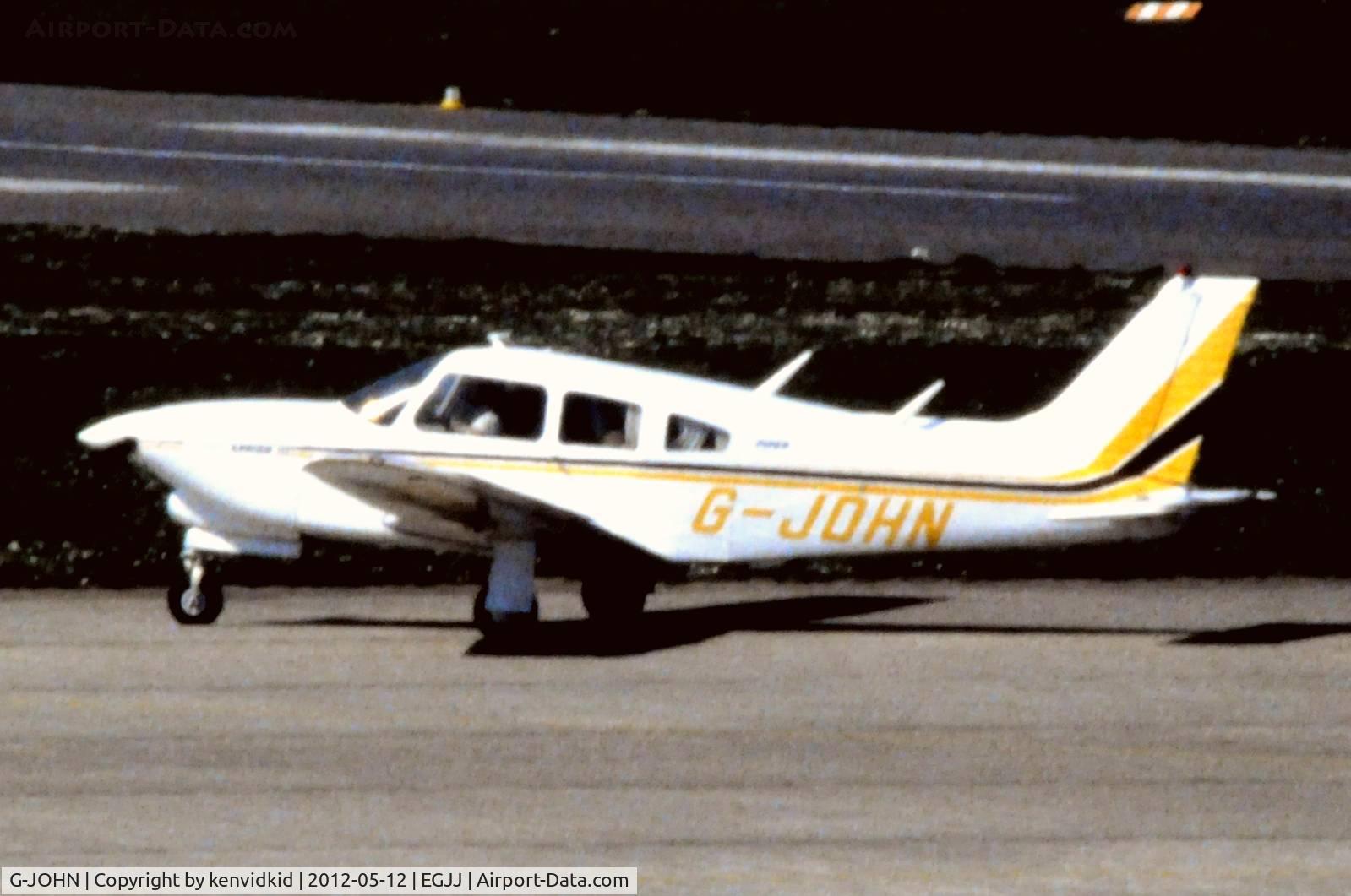 G-JOHN, 1977 Piper PA-28R-201T Cherokee Arrow III C/N 28R-7803042, At Jersey airport early 1970's.
Scanned from slide.