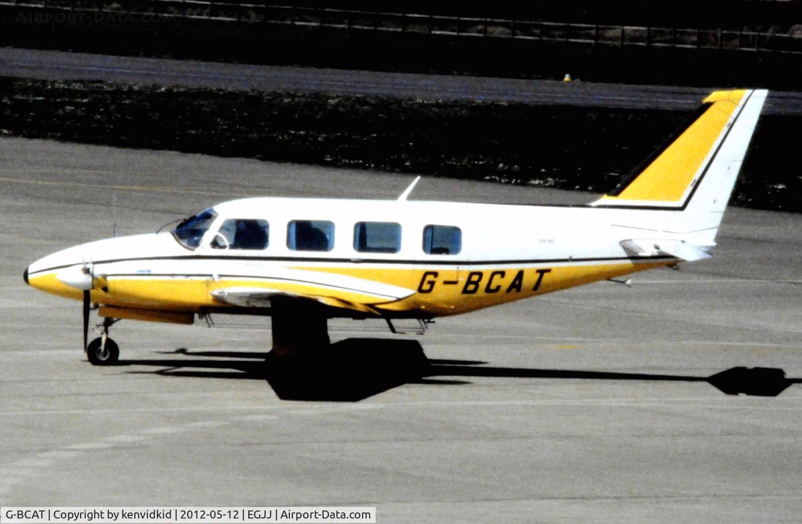 G-BCAT, 1974 Piper PA-31-310 Navajo Navajo C/N 31-7401222, At Jersey airport early 1970's.
Scanned from slide.