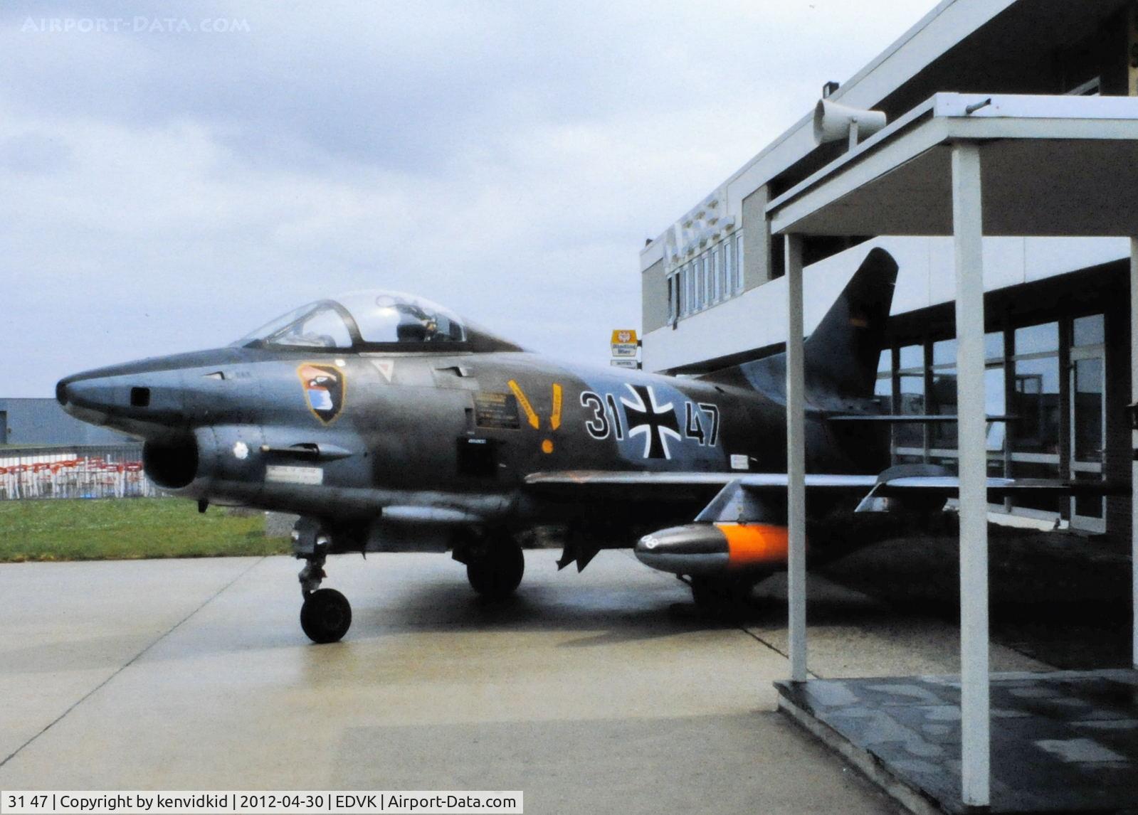 31 47, Fiat G-91R/3 C/N D415, At Kassel Calden early 1980's.
Scanned from slide.