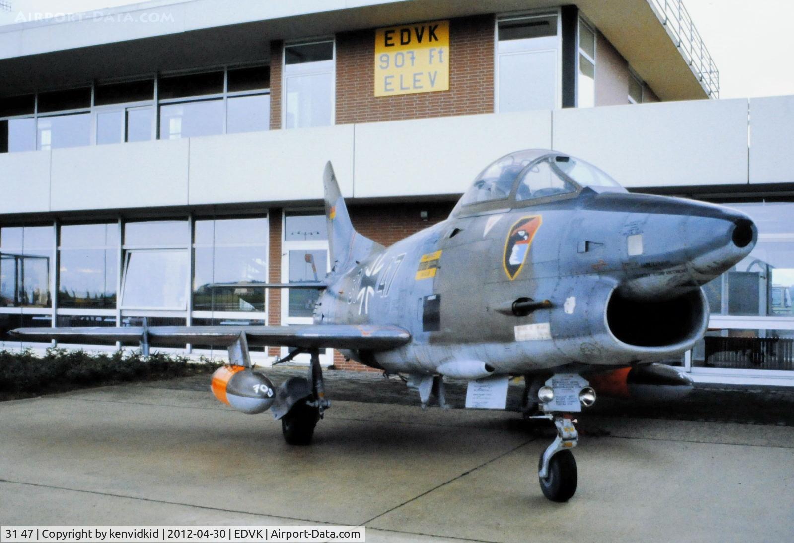 31 47, Fiat G-91R/3 C/N D415, At Kassel Calden early 1980's.
Scanned from slide.