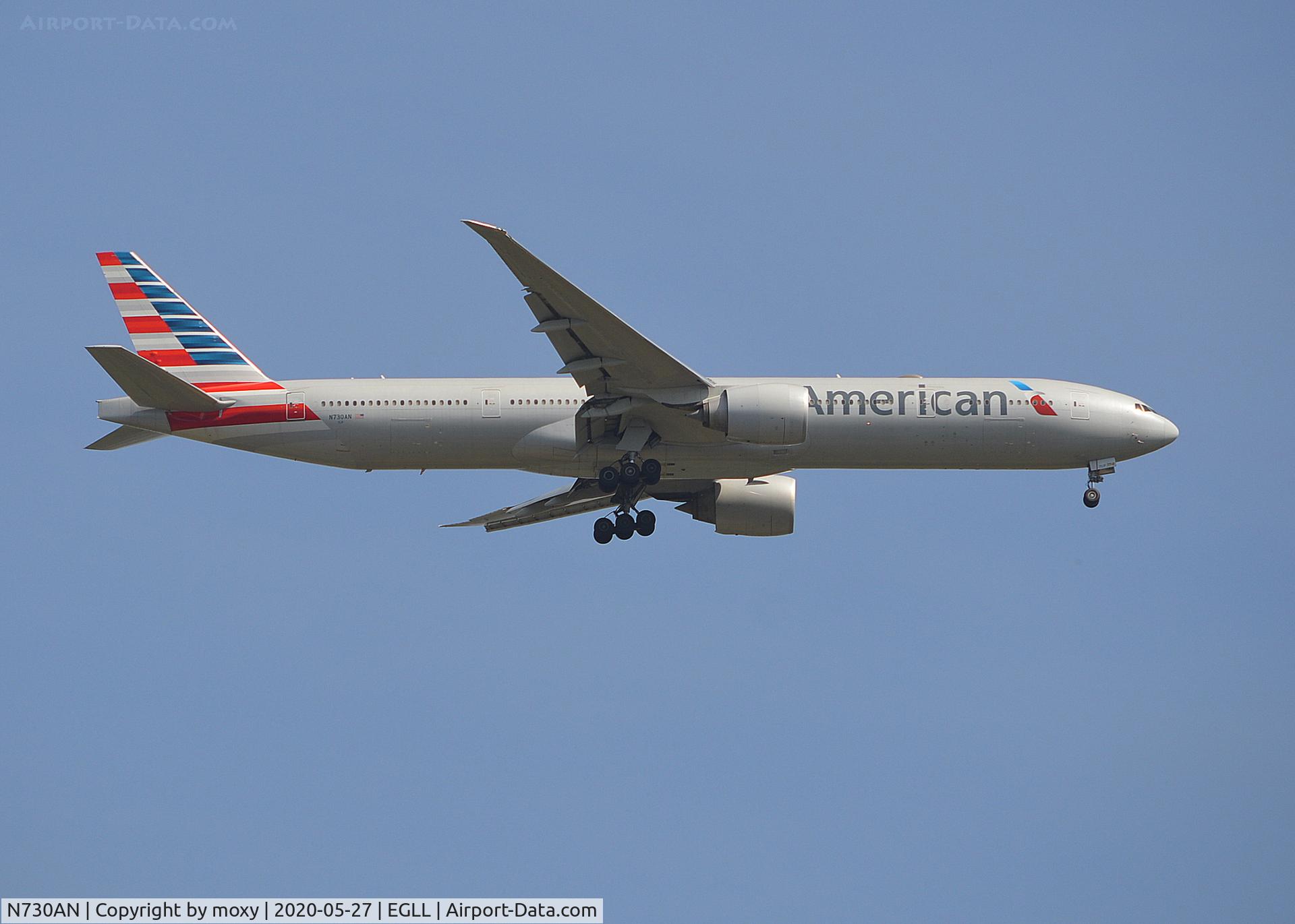 N730AN, 2014 Boeing 777-323/ER C/N 31554, Boeing 777-323/ER on finals to 9R London Heathrow.