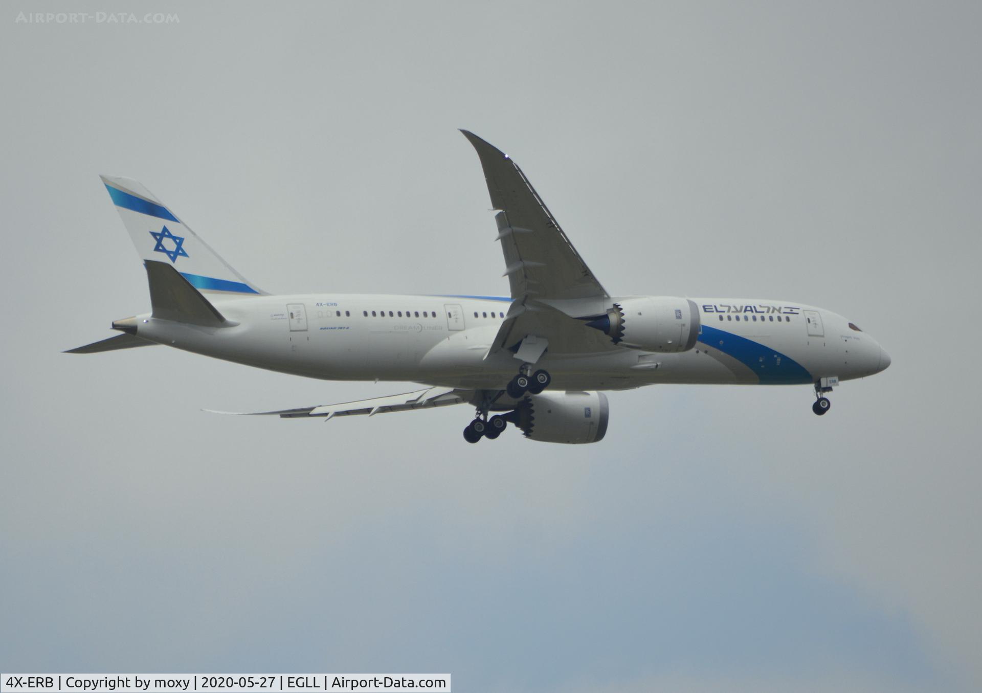 4X-ERB, 2019 Boeing 787-8 Dreamliner C/N 63397, Boeing 787-8 Dreamliner on finals to 9R London Heathrow.