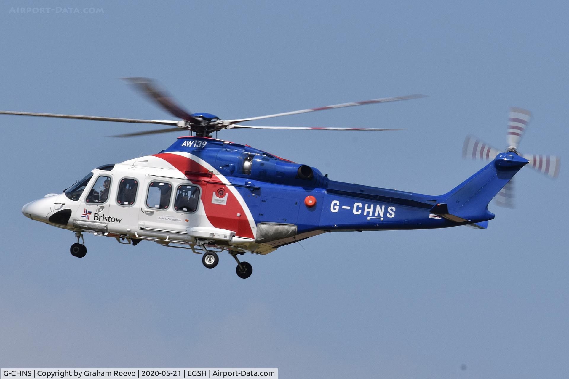 G-CHNS, 2012 AgustaWestland AW-139 C/N 31465, Landing at Norwich.