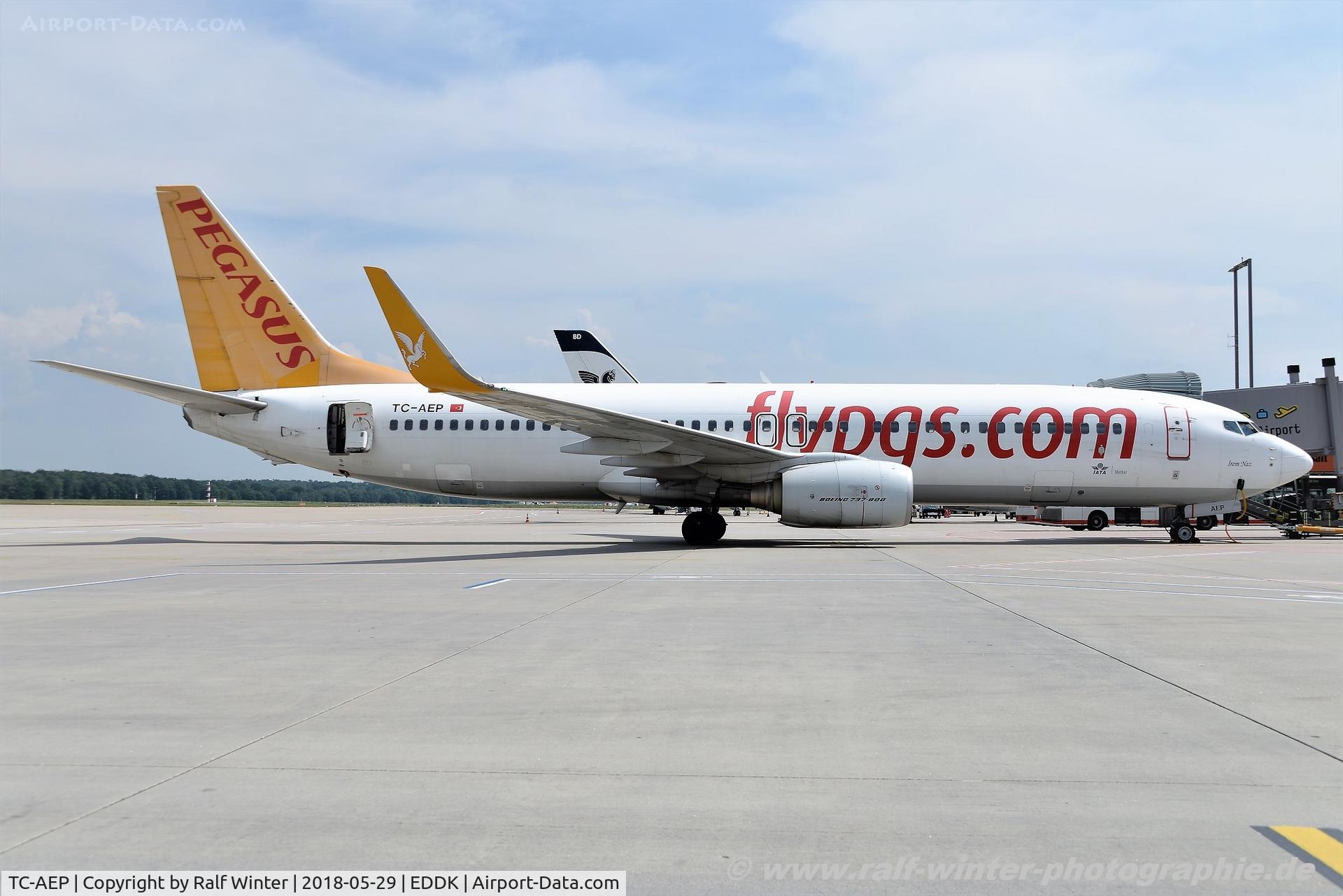 TC-AEP, 2011 Boeing 737-82R C/N 40724, Boeing 737-82R(W) - PC PGT Pegasus Airlines 'Irem Naz' - 40724 - TC-AEP - 29.05.2018 - CGN