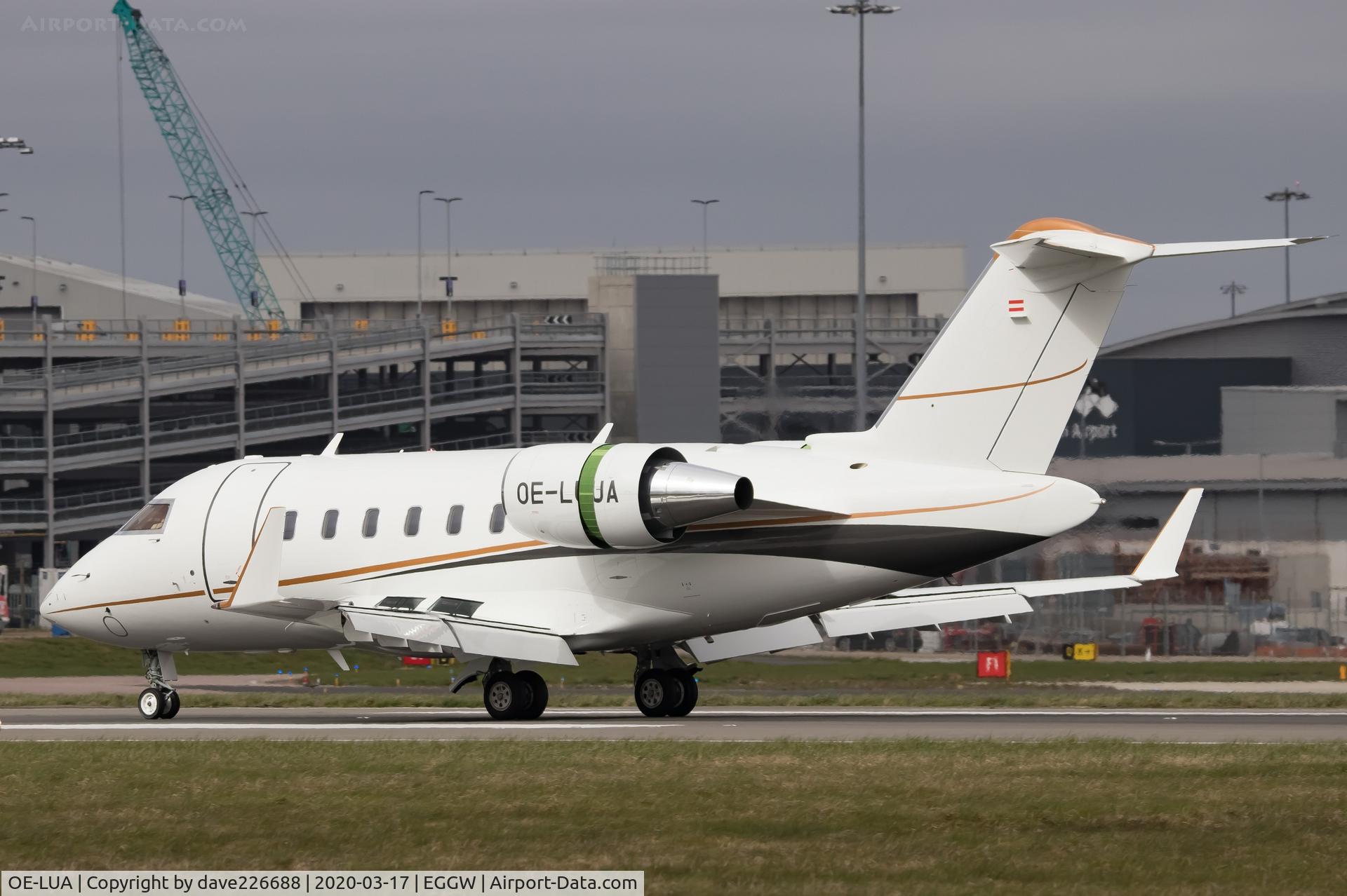 OE-LUA, 2019 Bombardier Challenger 650 C/N 6139, OE LUA landing on rwy 26 at London luton