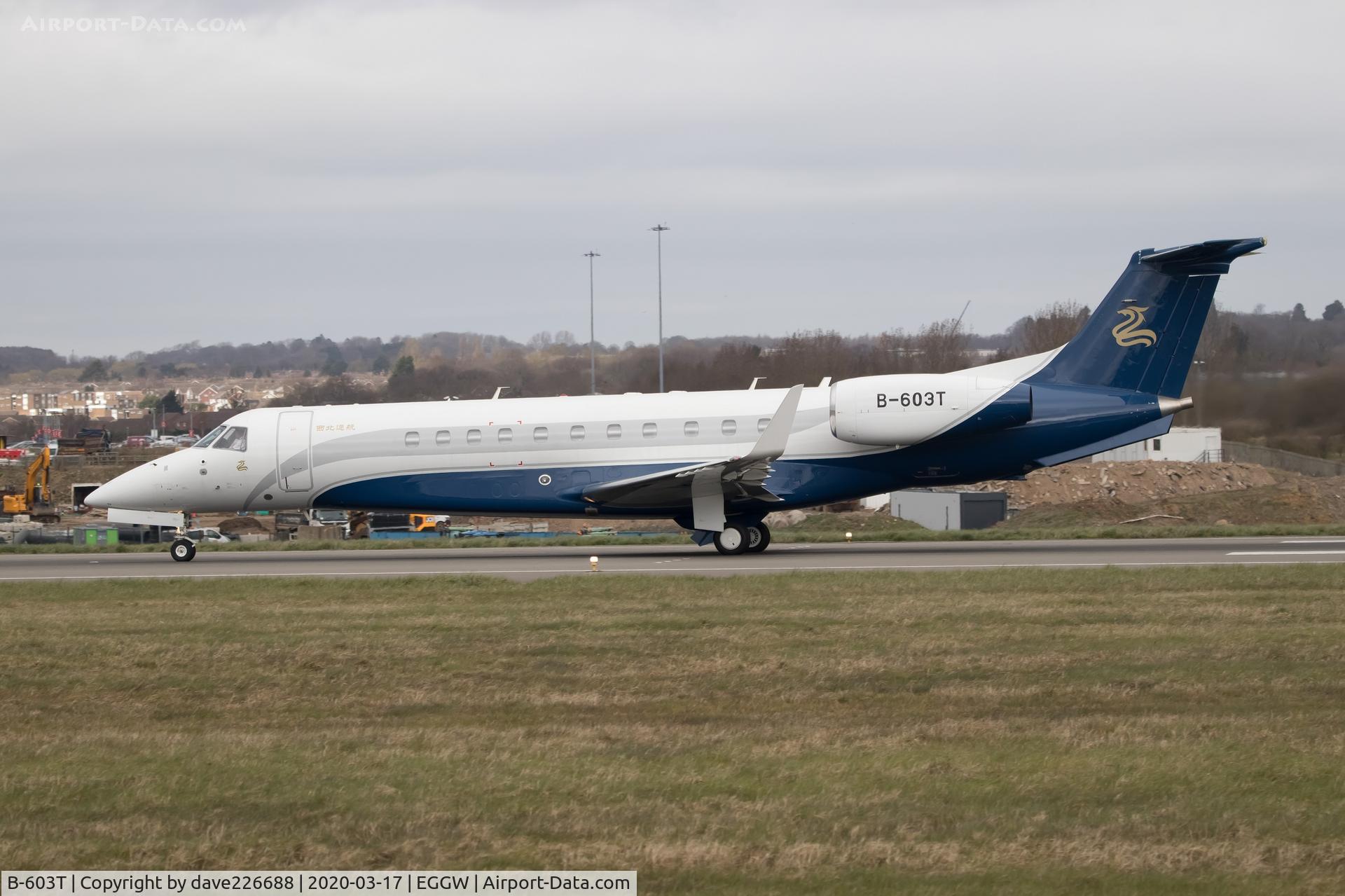 B-603T, 2014 Embraer EMB-135BJ Legacy 650 C/N 14501207, A nice visitor to LTN just before the Covid lockdown