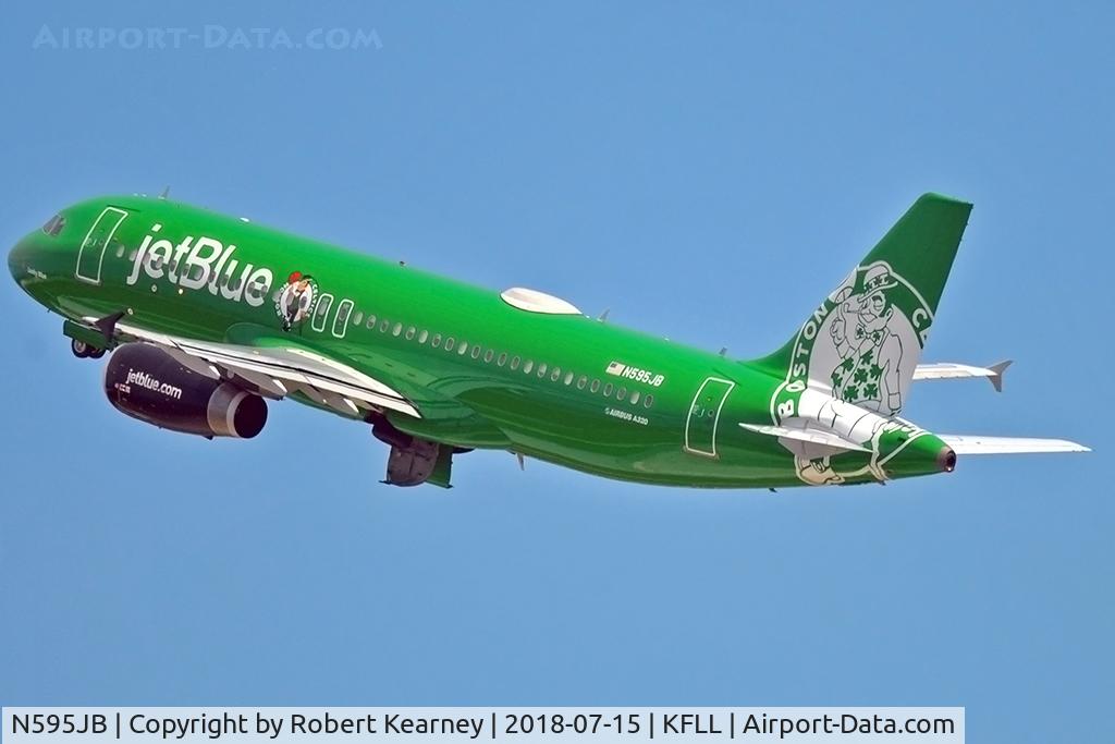 N595JB, 2004 Airbus A320-232 C/N 2286, Climbing out on departure