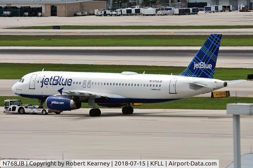 N768JB, 2008 Airbus A320-232 C/N 3760, On tow to parking
