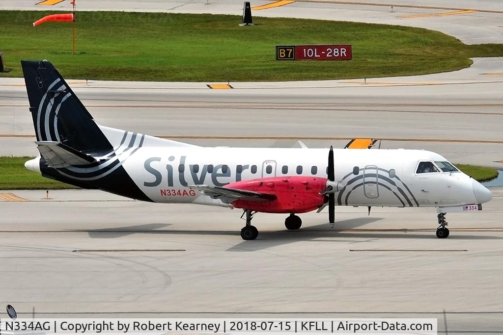 N334AG, 1998 Saab 340B C/N 340B-434, Taxiing in after arrival
