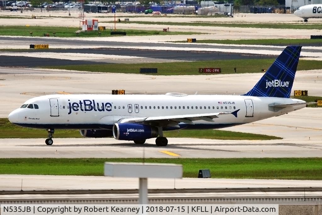 N535JB, 2002 Airbus A320-232 C/N 1739, Taxiing in after arrival