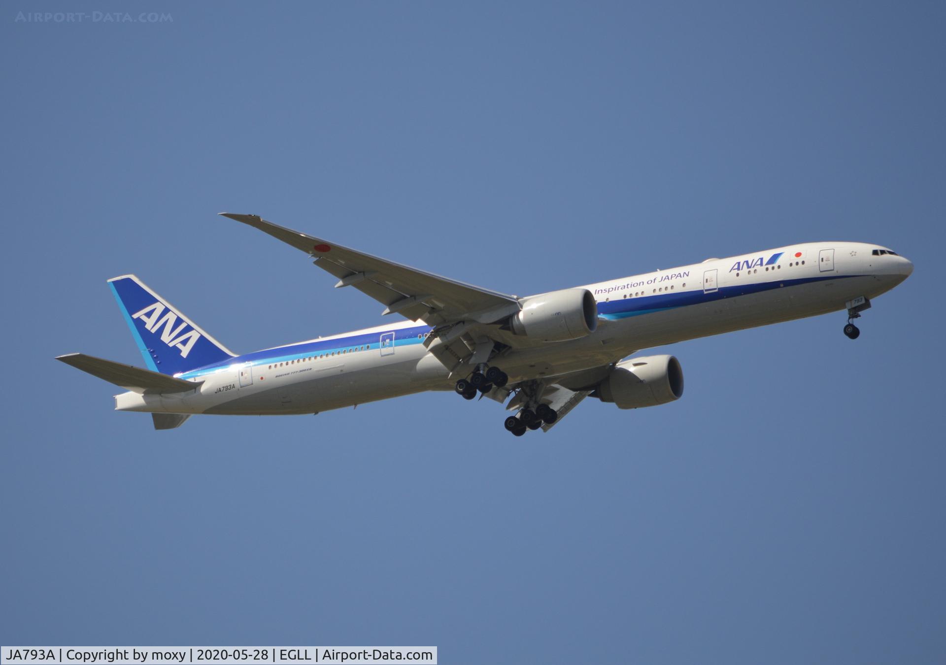 JA793A, 2018 Boeing 777-300/ER C/N 61512, Boeing 777-300(ER) on finals to 9R London Heathrow.