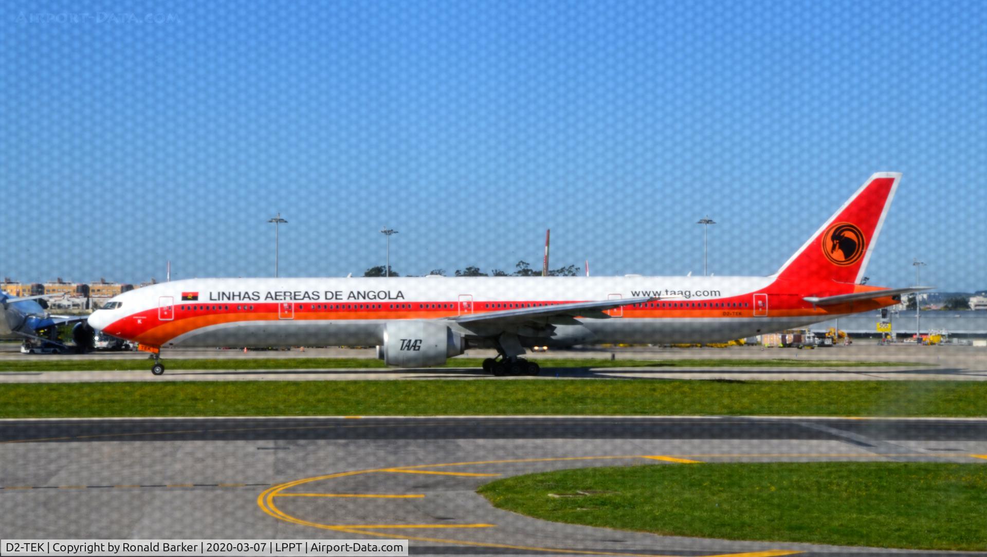 D2-TEK, 2016 Boeing 777-3M2ER C/N 43254, Taxi for takeoff Lisboa
