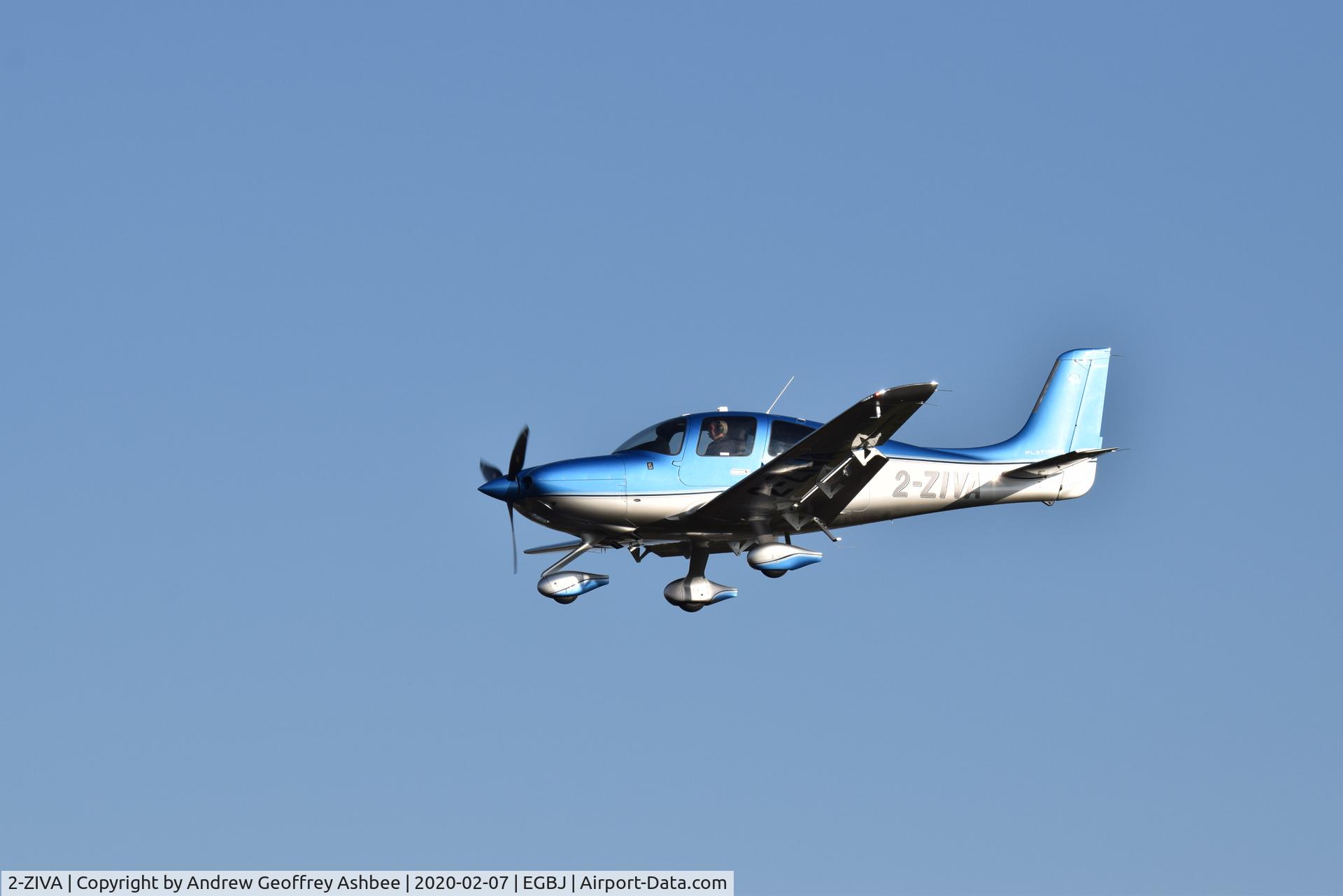 2-ZIVA, 2018 Cirrus SR22T C/N 1775, 2-ZIVA landing at Gloucestershire Airport.