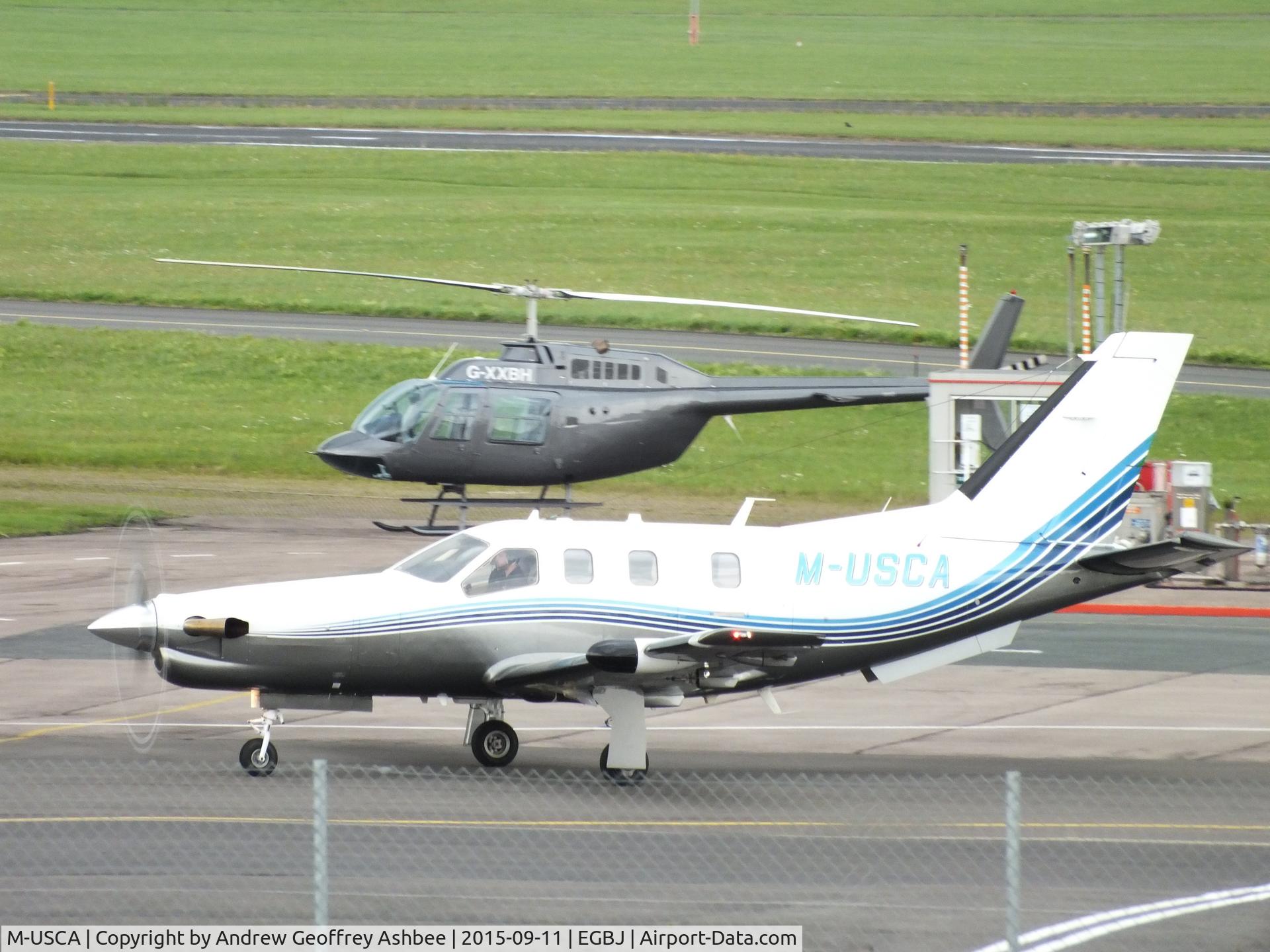 M-USCA, 2008 Socata TBM-700N C/N 456, M-USCA at Gloucestershire Airport.