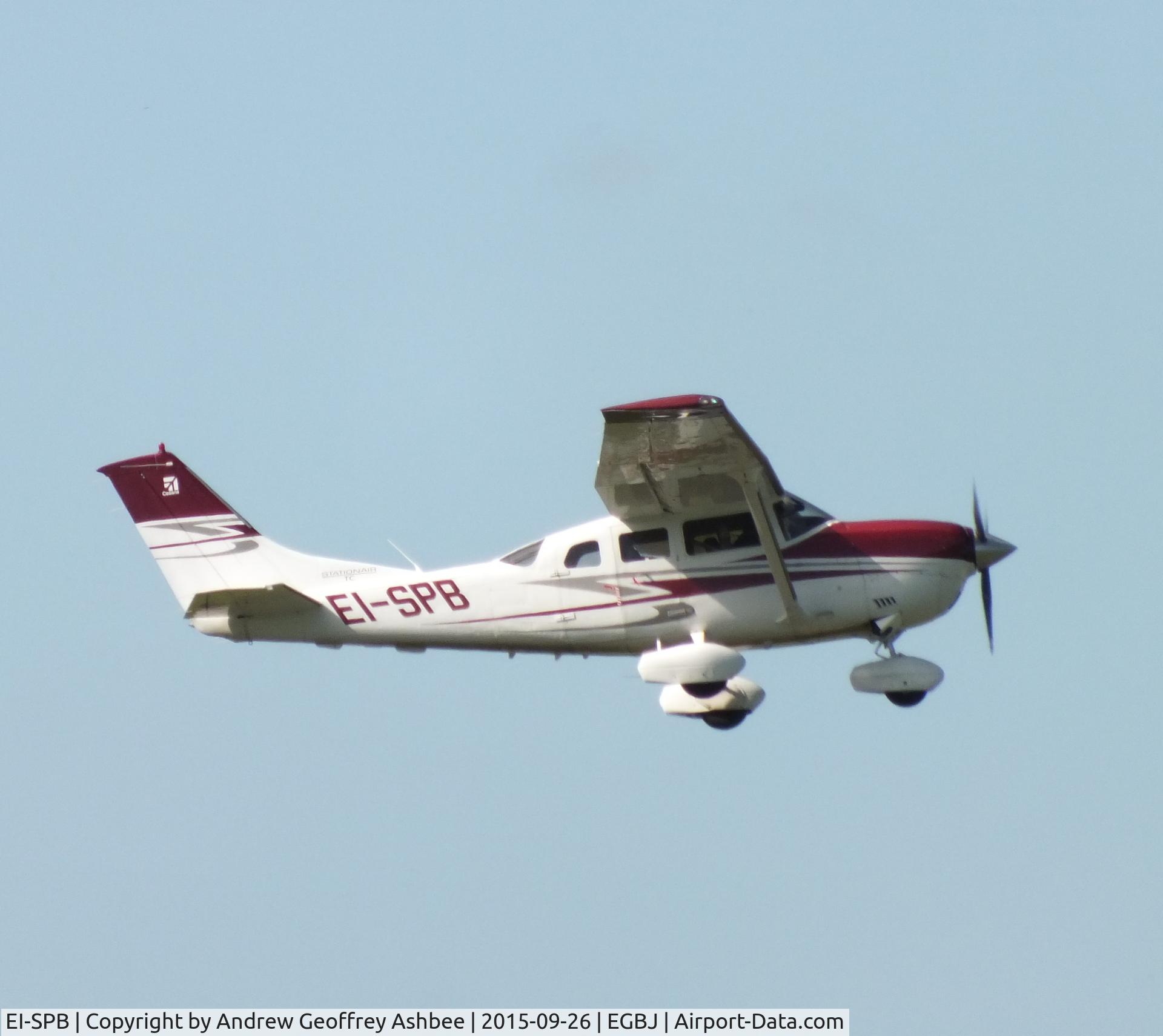 EI-SPB, 2007 Cessna T206H Turbo Stationair Turbo Stationair C/N T20608753, EI-SPB Departing Gloucestershire Airport.