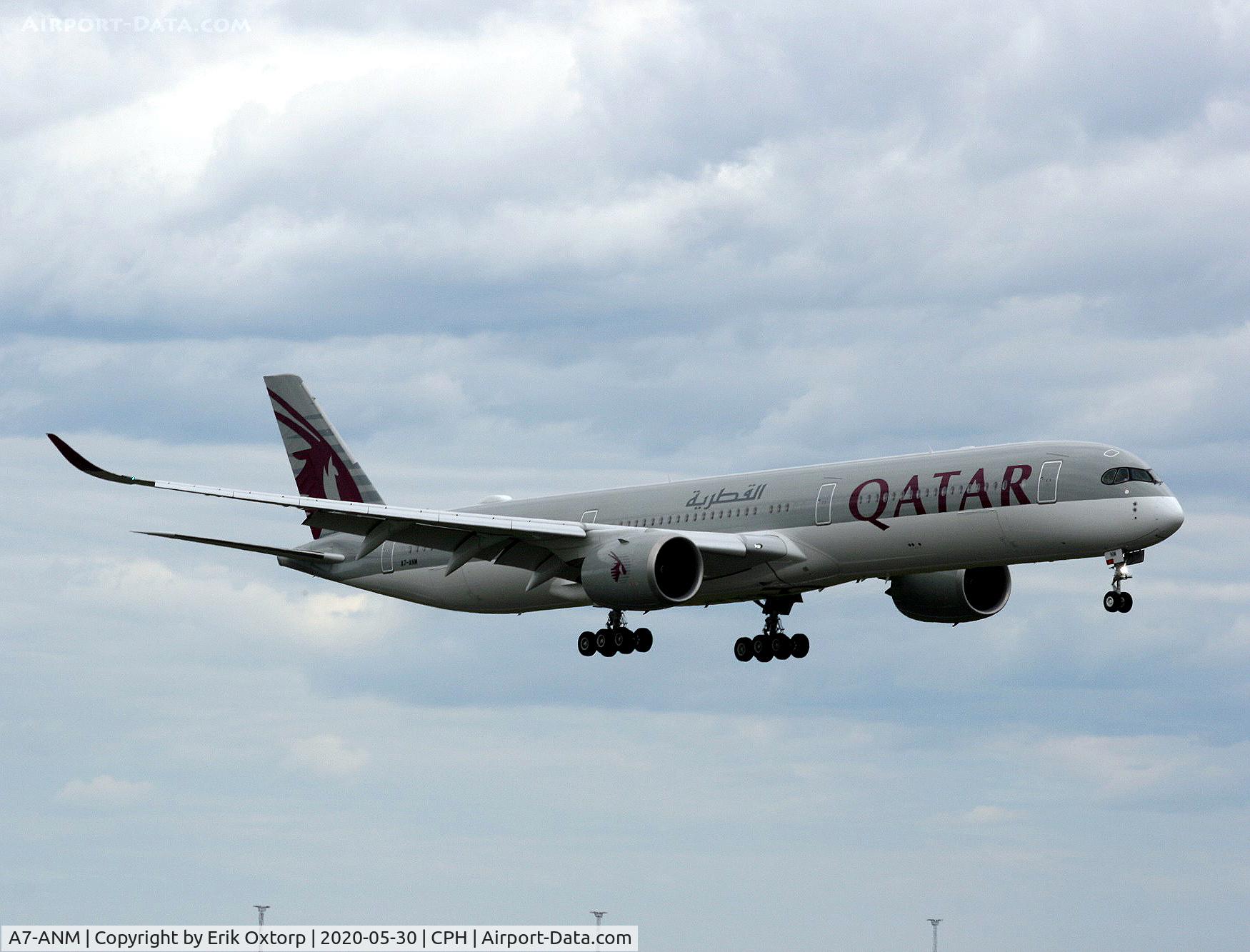 A7-ANM, 2019 Airbus A350-1041 C/N 350, A7-ANM about to land rw 22R