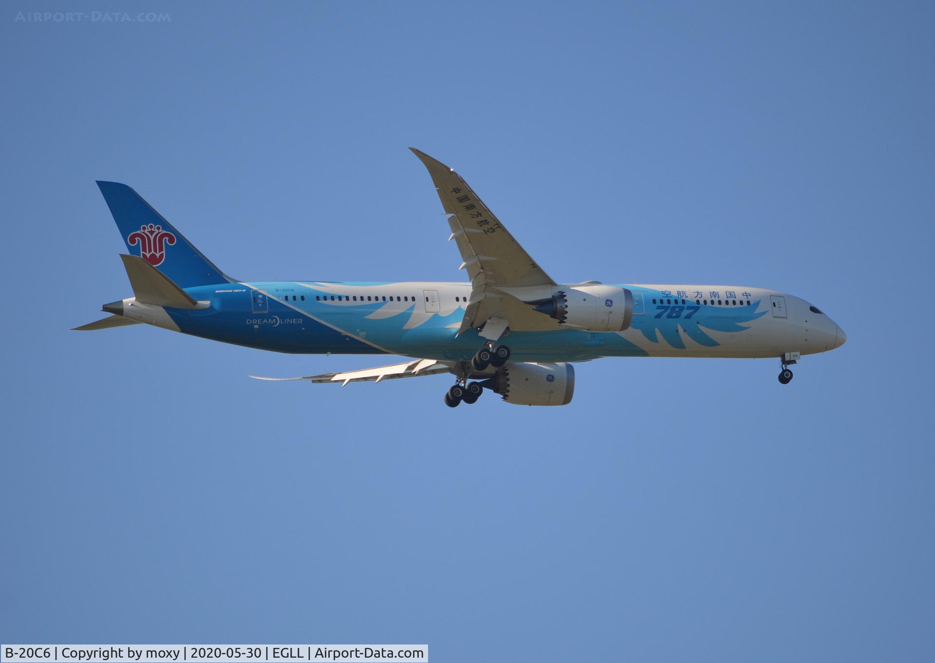 B-20C6, 2019 Boeing 787-9 Dreamliner C/N 63985, Boeing 787-9 Dreamliner on finals to 9R London Heathrow.