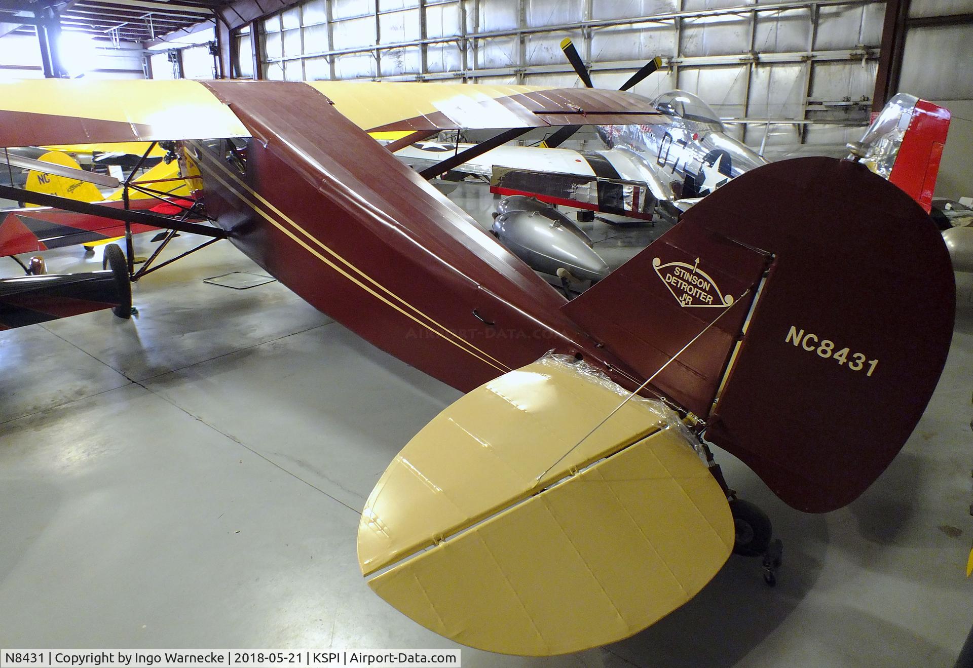 N8431, Stinson SM-2AA C/N 1051, Stinson SM-2AA Detroiter Junior at the Air Combat Museum, Springfield IL