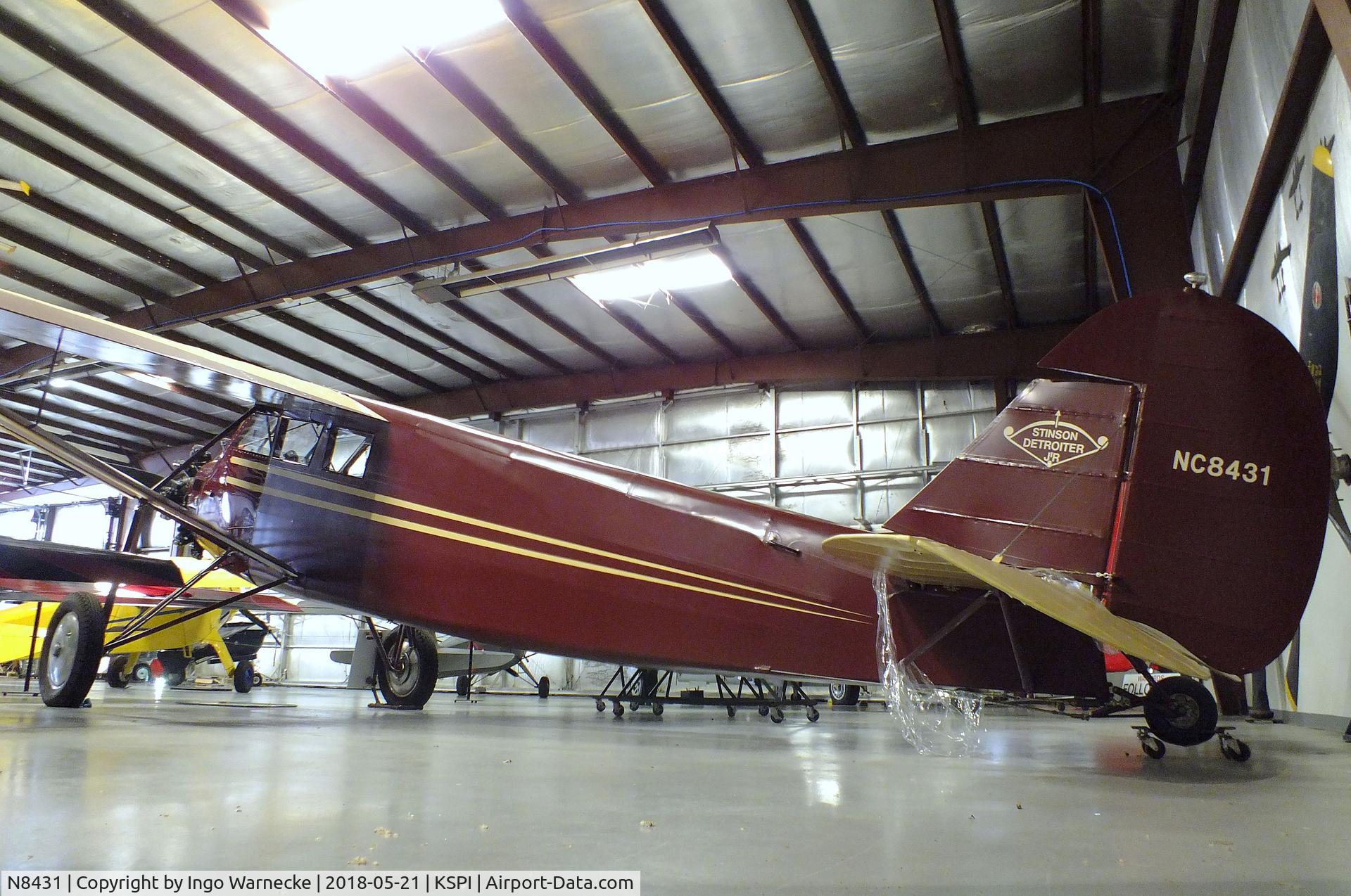 N8431, Stinson SM-2AA C/N 1051, Stinson SM-2AA Detroiter Junior at the Air Combat Museum, Springfield IL