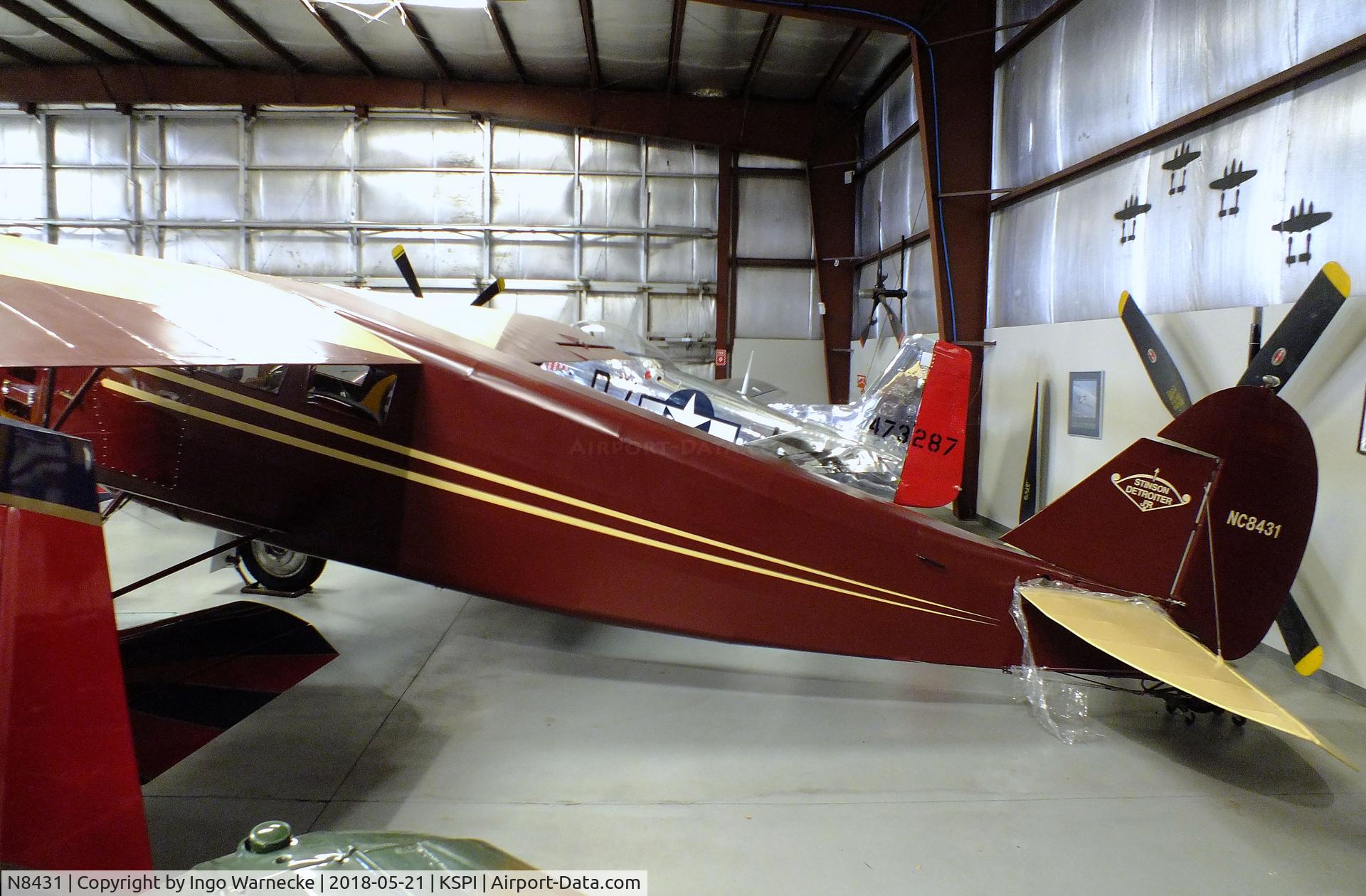 N8431, Stinson SM-2AA C/N 1051, Stinson SM-2AA Detroiter Junior at the Air Combat Museum, Springfield IL