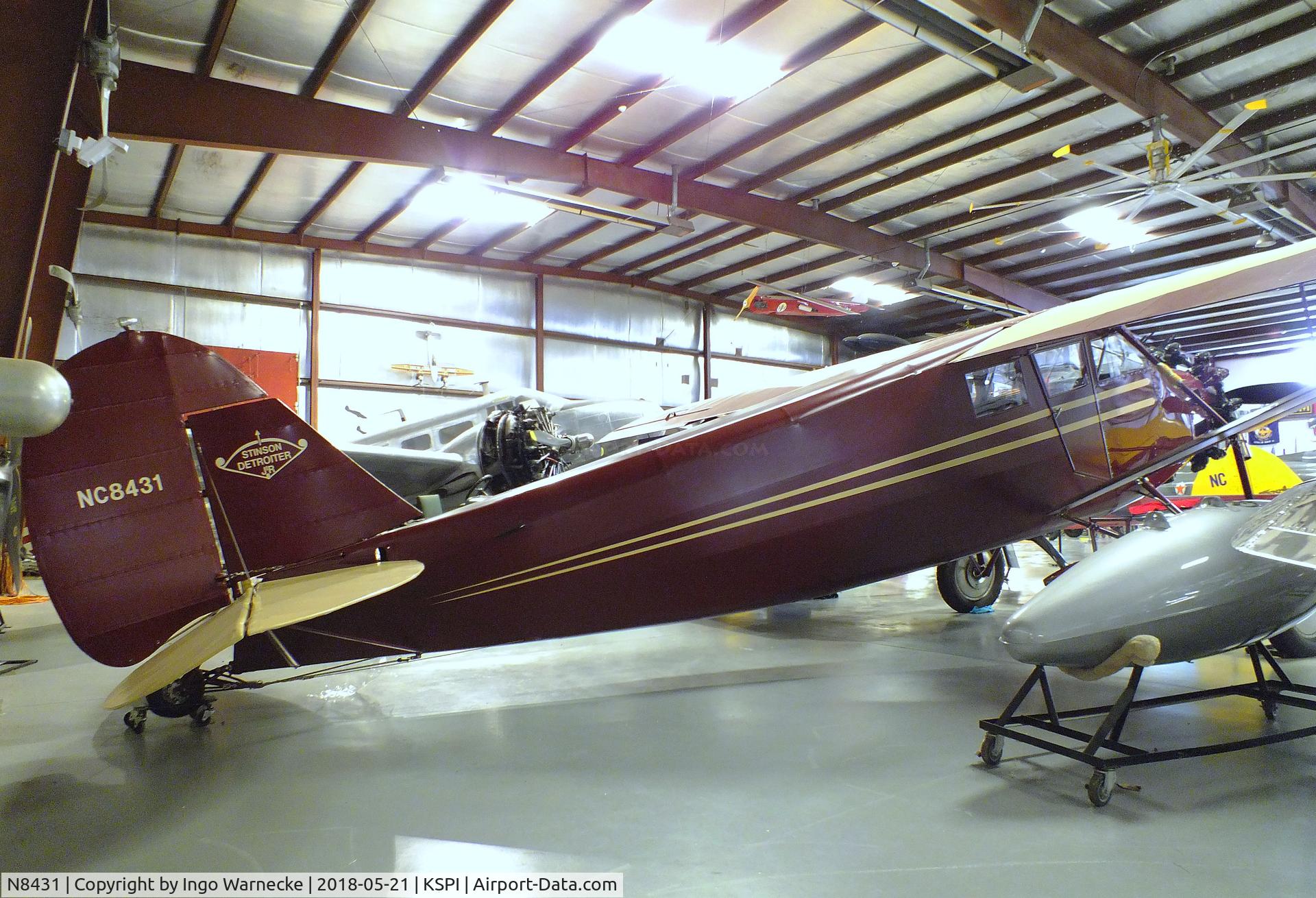 N8431, Stinson SM-2AA C/N 1051, Stinson SM-2AA Detroiter Junior at the Air Combat Museum, Springfield IL