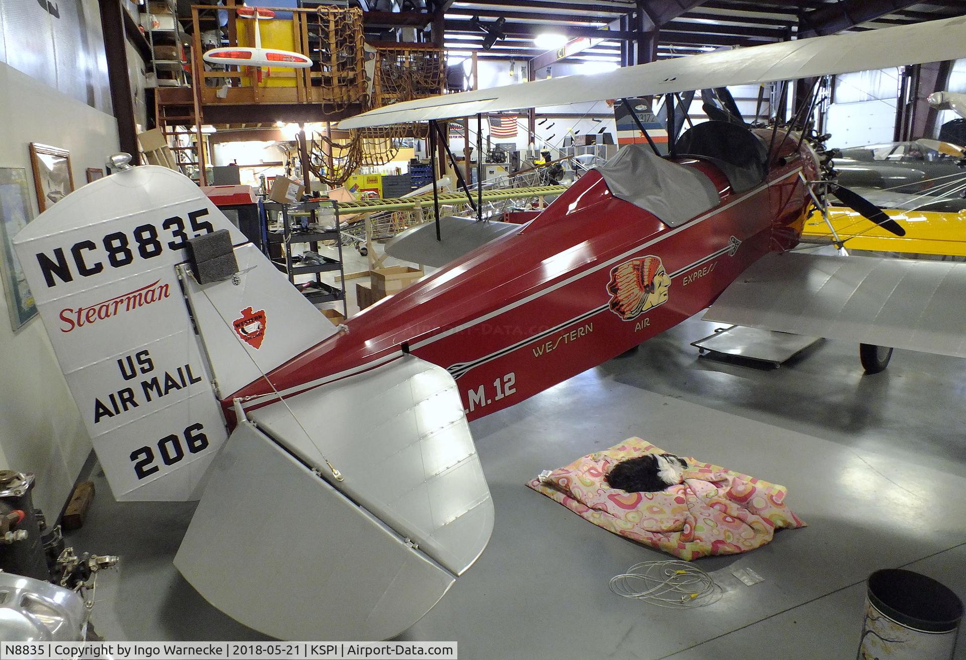 N8835, 1928 Stearman C3-B Sport Commercial C/N 241, Stearman C3-B Sport Commercial at the Air Combat Museum, Springfield IL