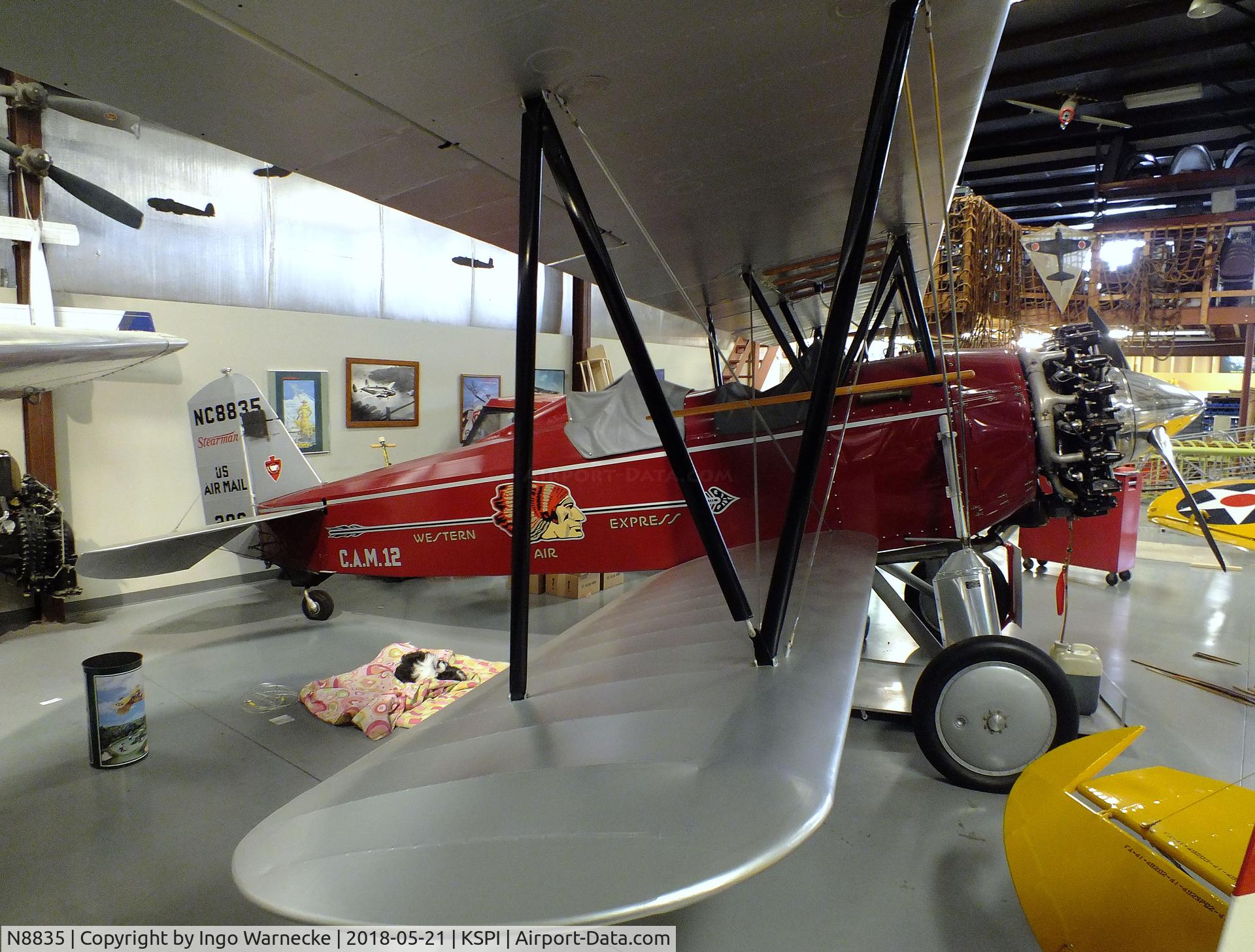 N8835, 1928 Stearman C3-B Sport Commercial C/N 241, Stearman C3-B Sport Commercial at the Air Combat Museum, Springfield IL