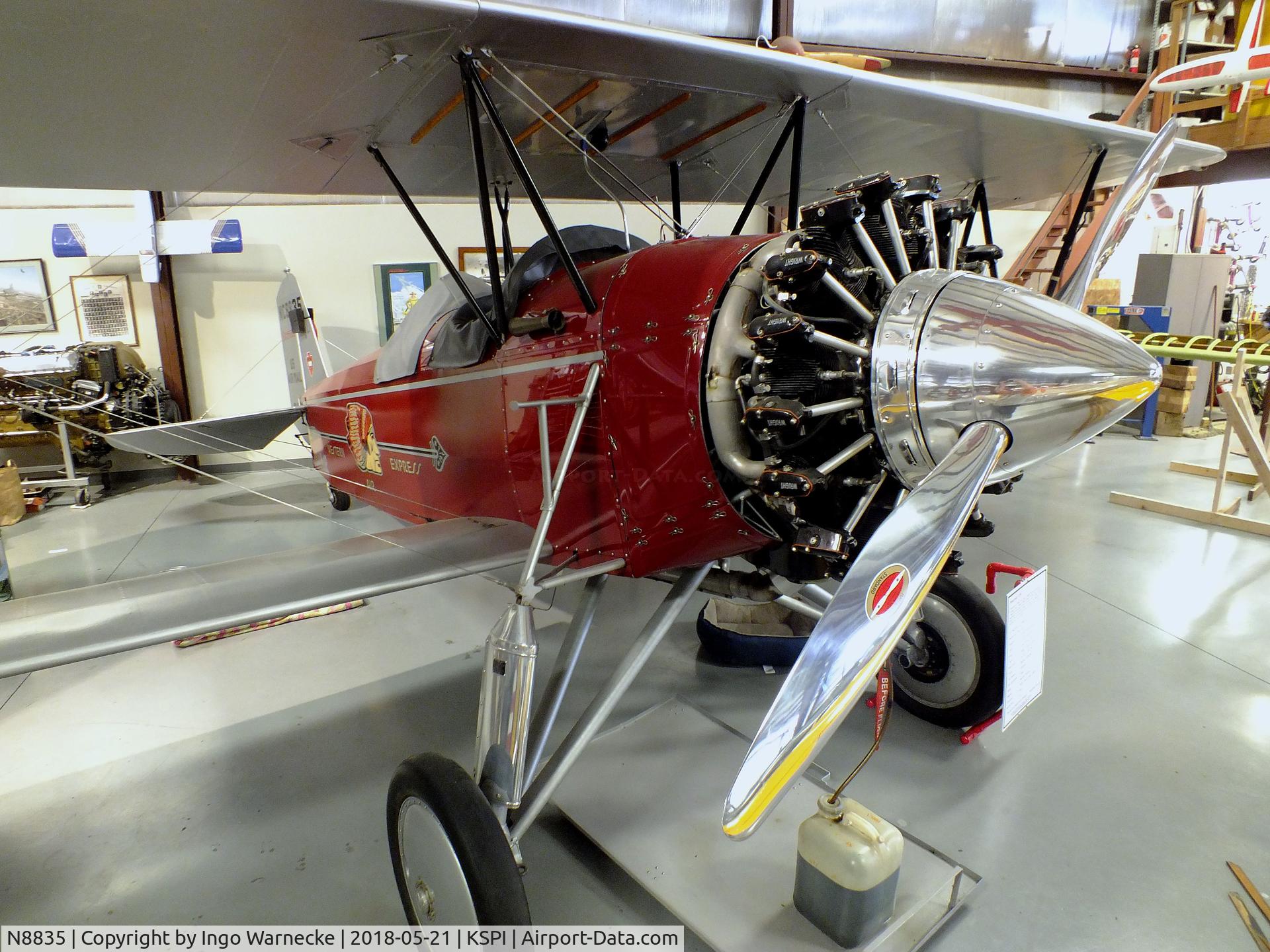 N8835, 1928 Stearman C3-B Sport Commercial C/N 241, Stearman C3-B Sport Commercial at the Air Combat Museum, Springfield IL