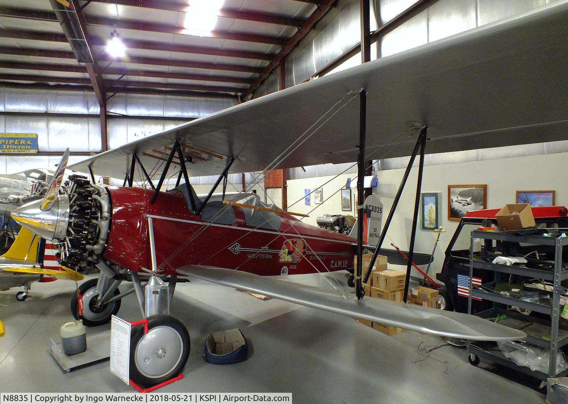 N8835, 1928 Stearman C3-B Sport Commercial C/N 241, Stearman C3-B Sport Commercial at the Air Combat Museum, Springfield IL