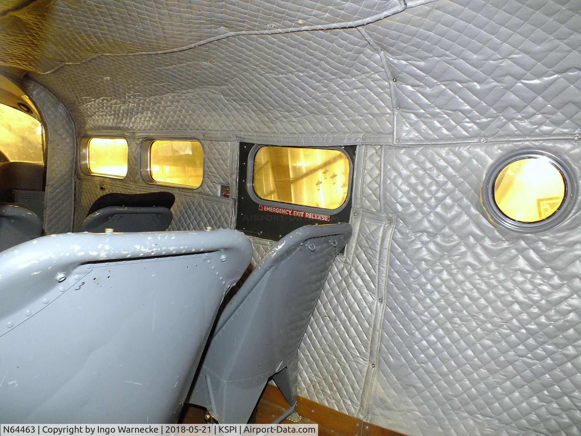 N64463, 1943 Beech C18S C/N 4534, Beechcraft C18S Twin Beech (C-45 Expeditor) undergoing maintenance at the Air Combat Museum, Springfield IL  #i