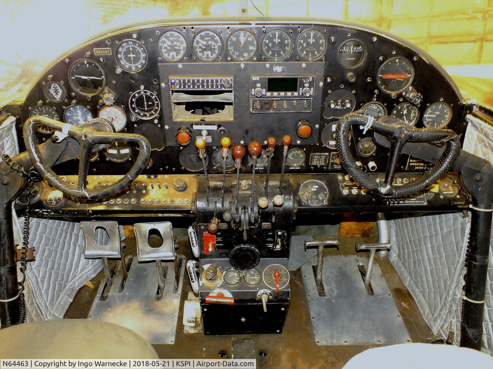N64463, 1943 Beech C18S C/N 4534, Beechcraft C18S Twin Beech (C-45 Expeditor) undergoing maintenance at the Air Combat Museum, Springfield IL  #c