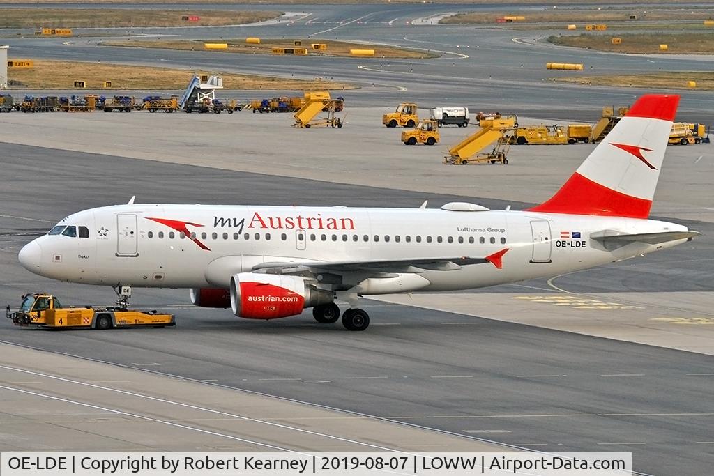 OE-LDE, 2005 Airbus A319-112 C/N 2494, Pushing back for departure