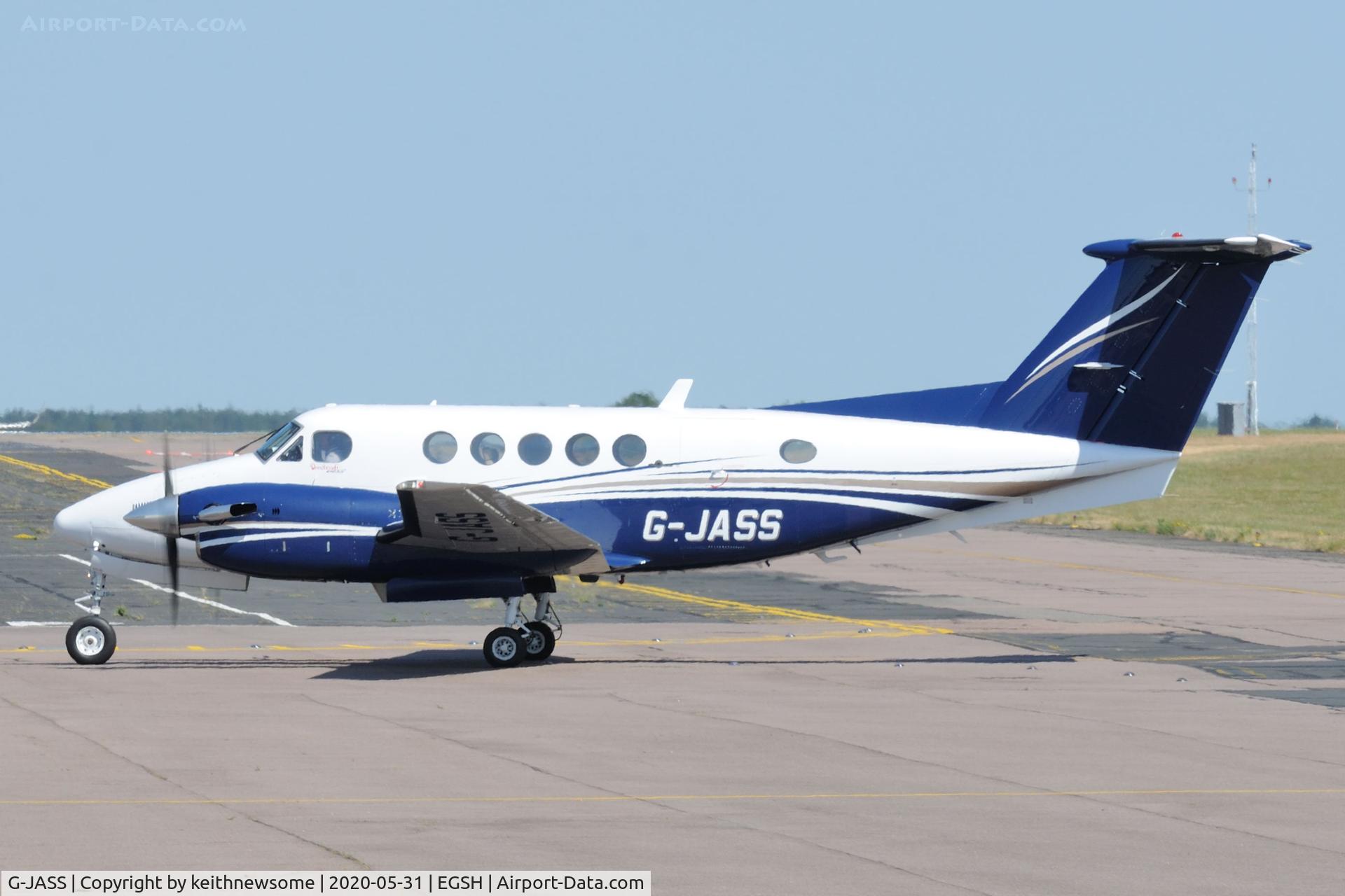 G-JASS, 1981 Beechcraft B200 Super King Air C/N BB-983, Arriving at Norwich from Doncaster.