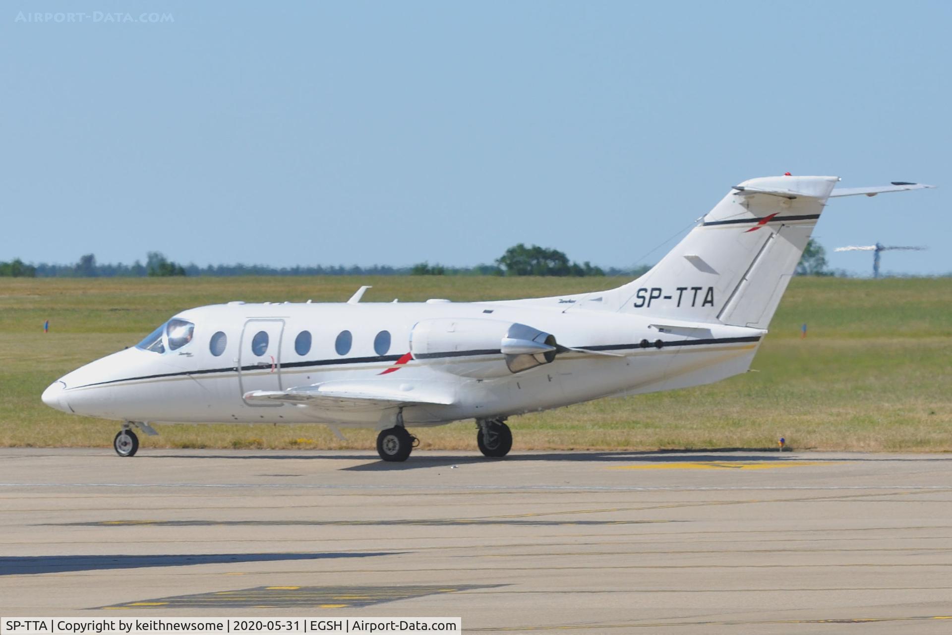 SP-TTA, 2010 Hawker Beechcraft 400A Beechjet C/N RK-598, Arriving at Norwich from Cork.