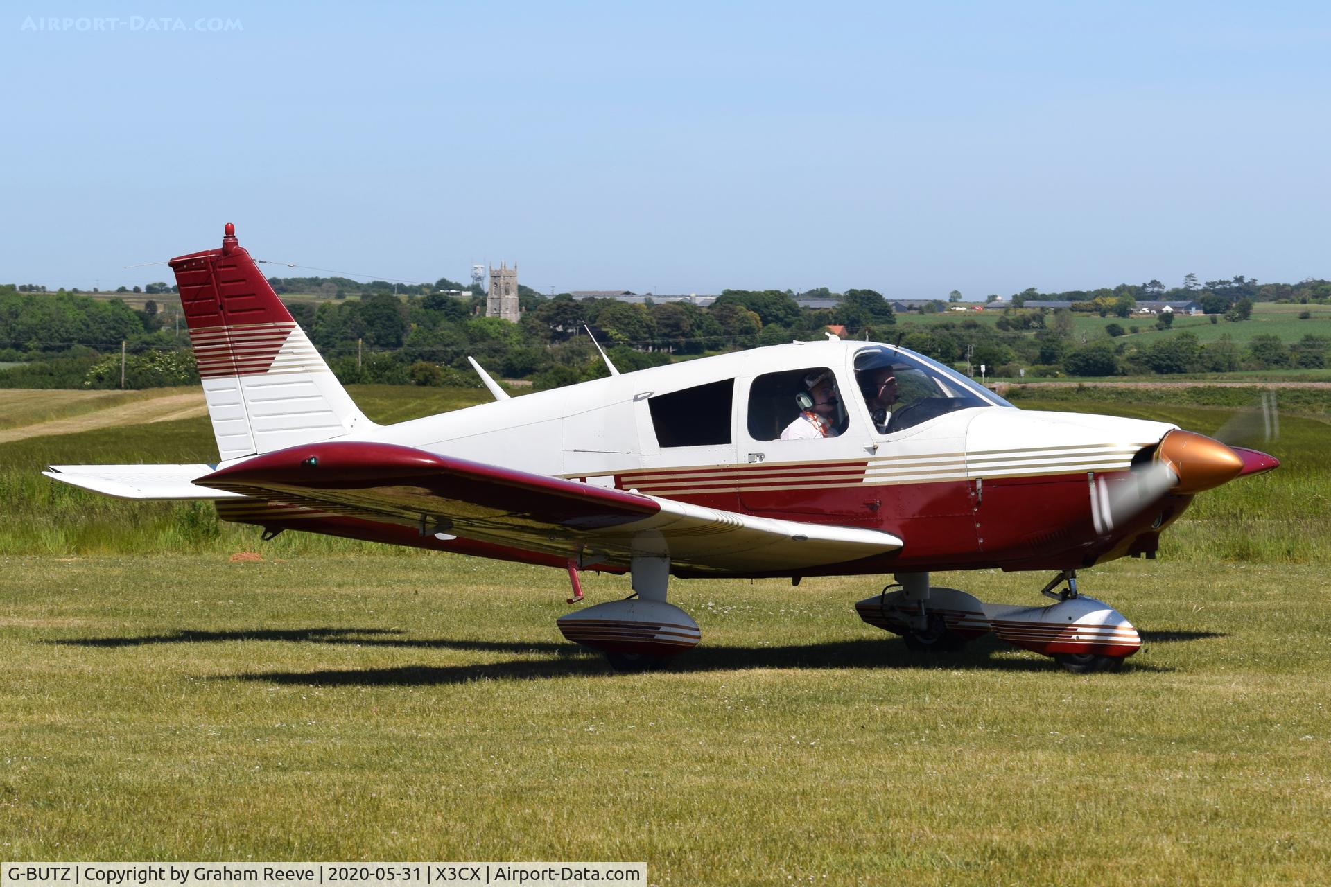 G-BUTZ, 1967 Piper PA-28-180 Cherokee C C/N 28-3107, Just landed at Northrepss.