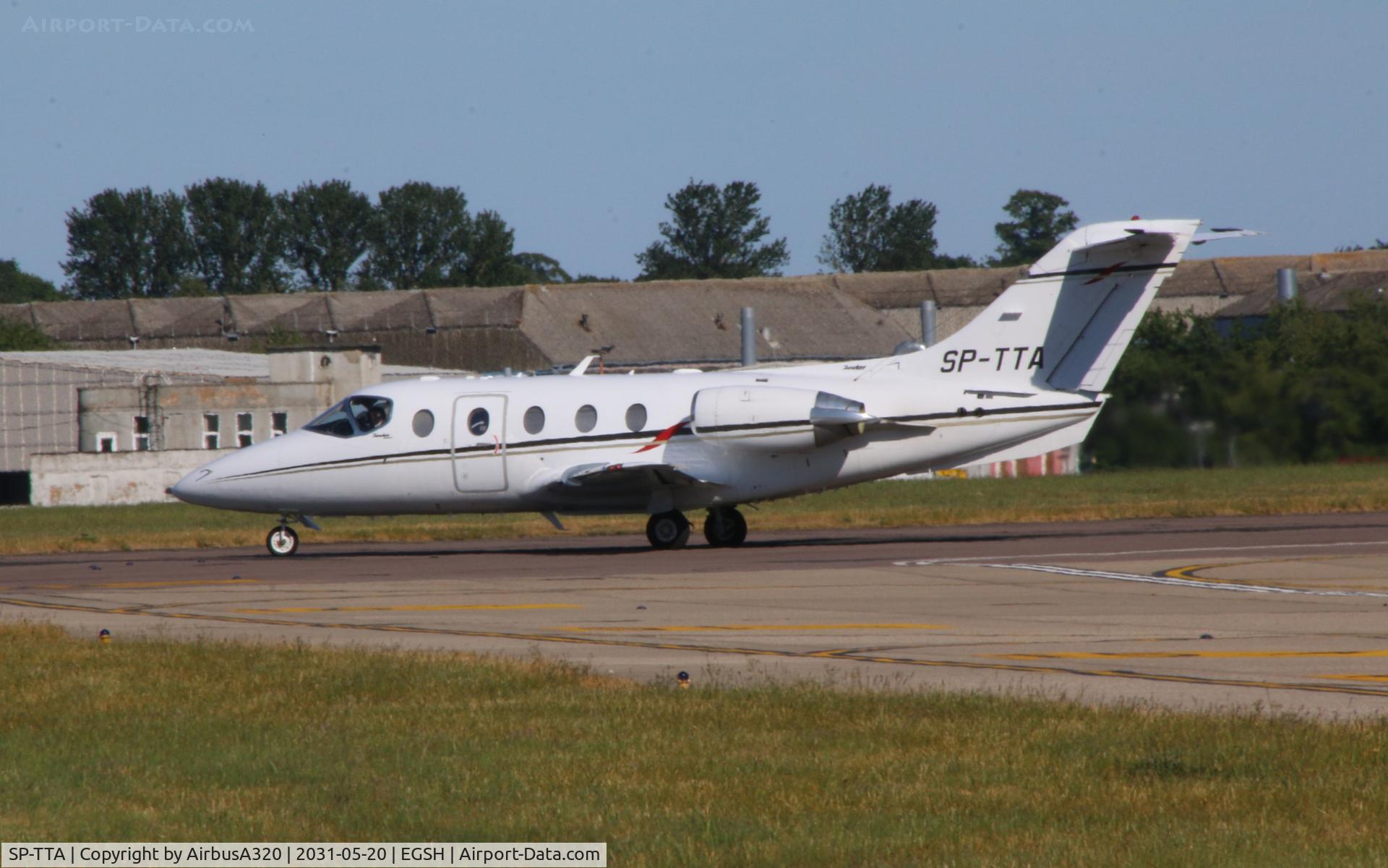 SP-TTA, 2010 Hawker Beechcraft 400A Beechjet C/N RK-598, Departing Norwich