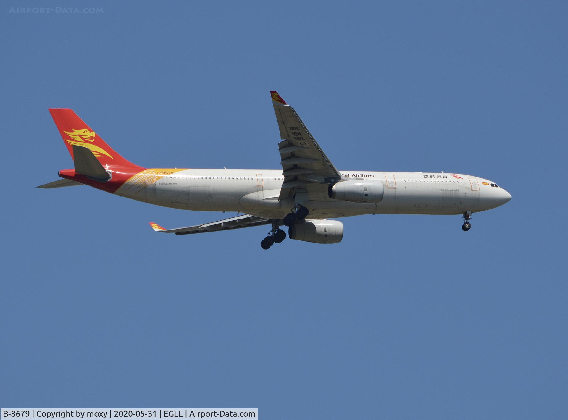 B-8679, 2016 Airbus A330-343 C/N 1763, Airbus A330-343 on finals to 9R London Heathrow.
