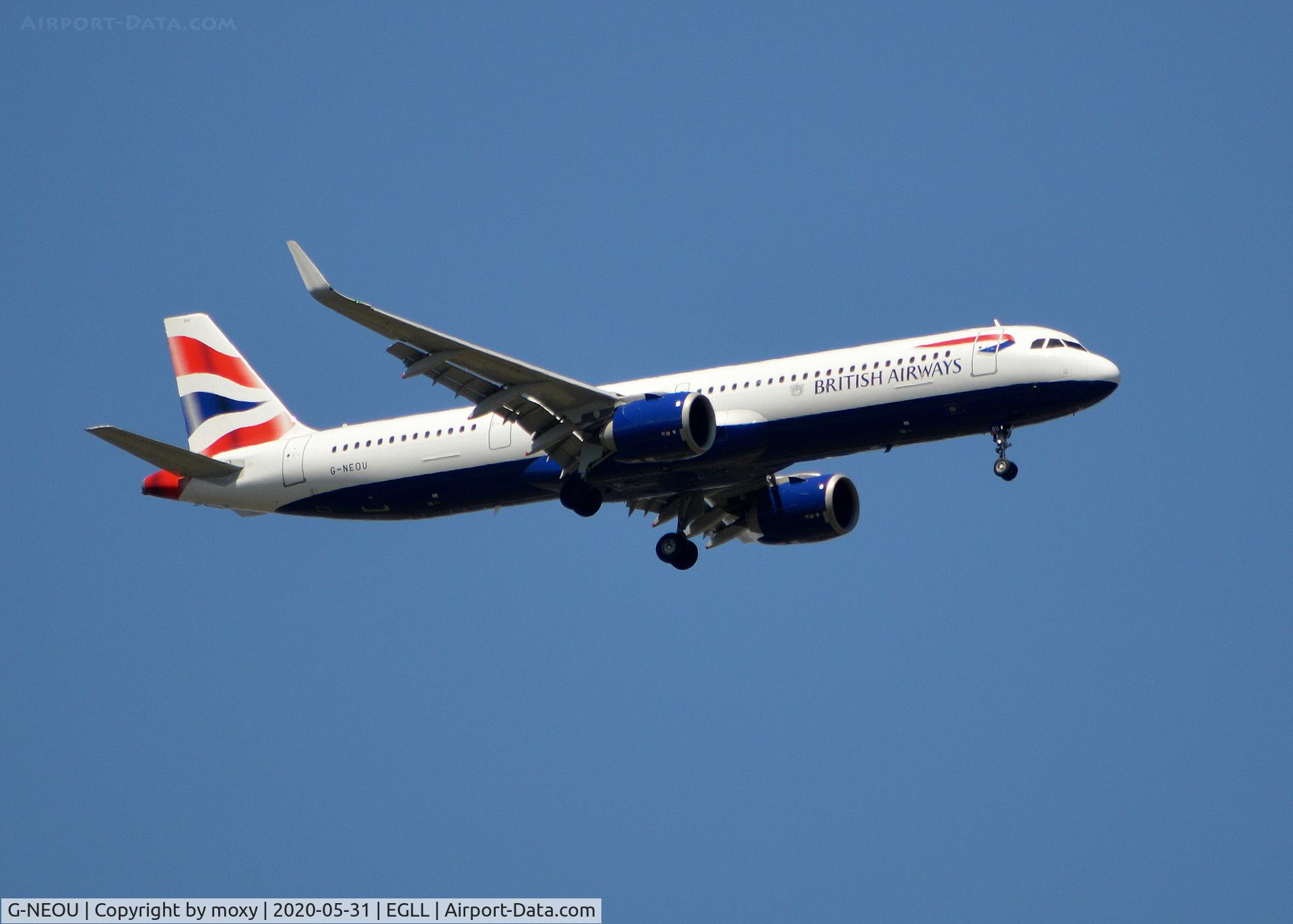 G-NEOU, 2019 Airbus A321-251NX C/N 8808, Airbus A321-251NX on finals to 9R London Heathrow.