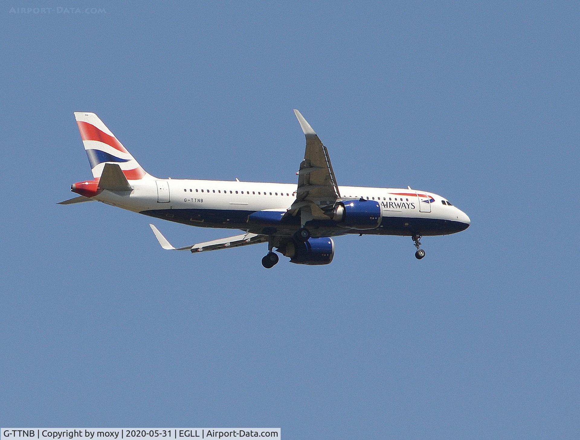G-TTNB, 2018 Airbus A320-251NEO C/N 8139, Airbus A320-251NEO on finals to 9R London Heathrow.