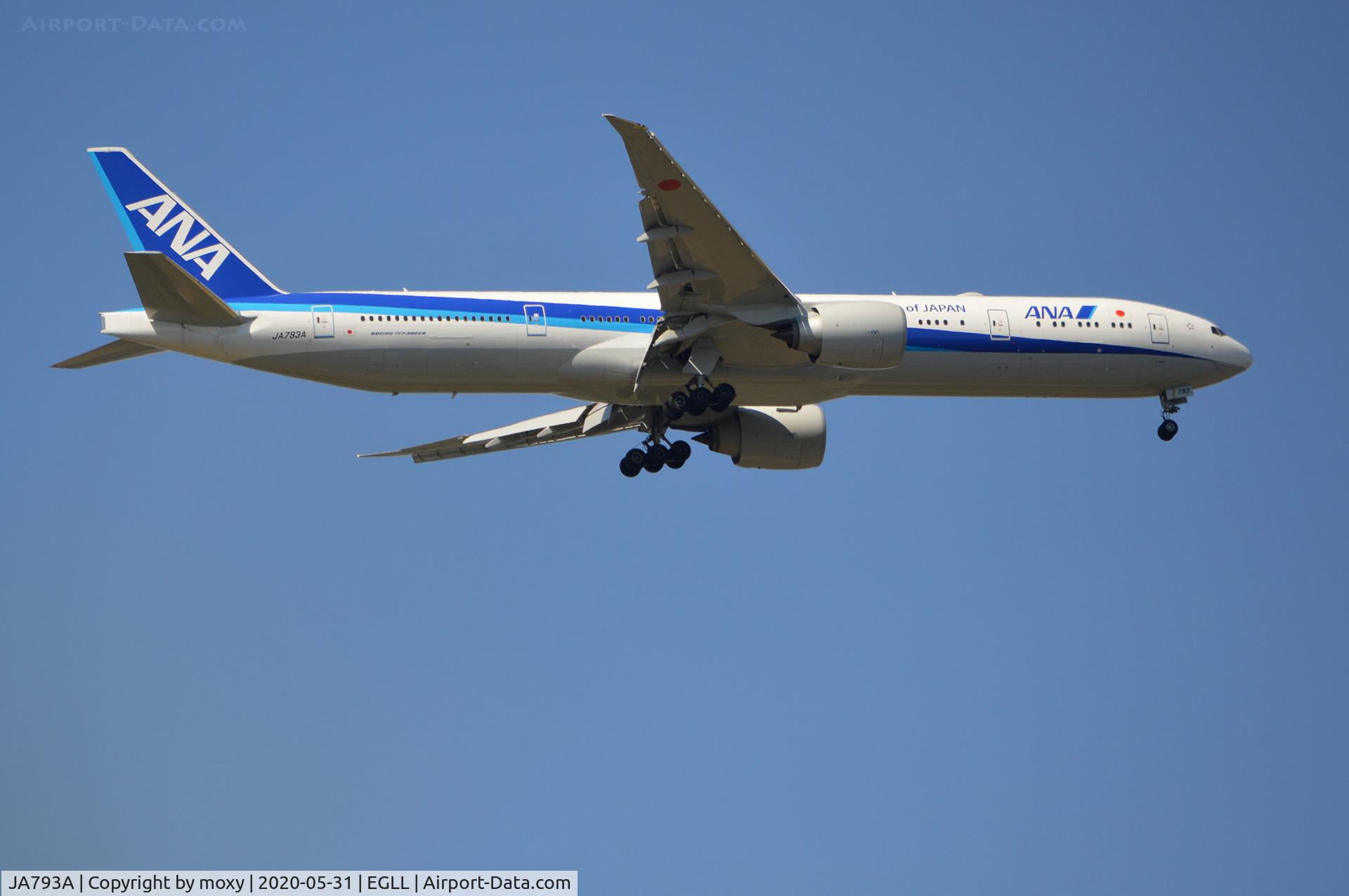 JA793A, 2018 Boeing 777-300/ER C/N 61512, Boeing 777-300(ER) on finals to 9R London Heathrow.