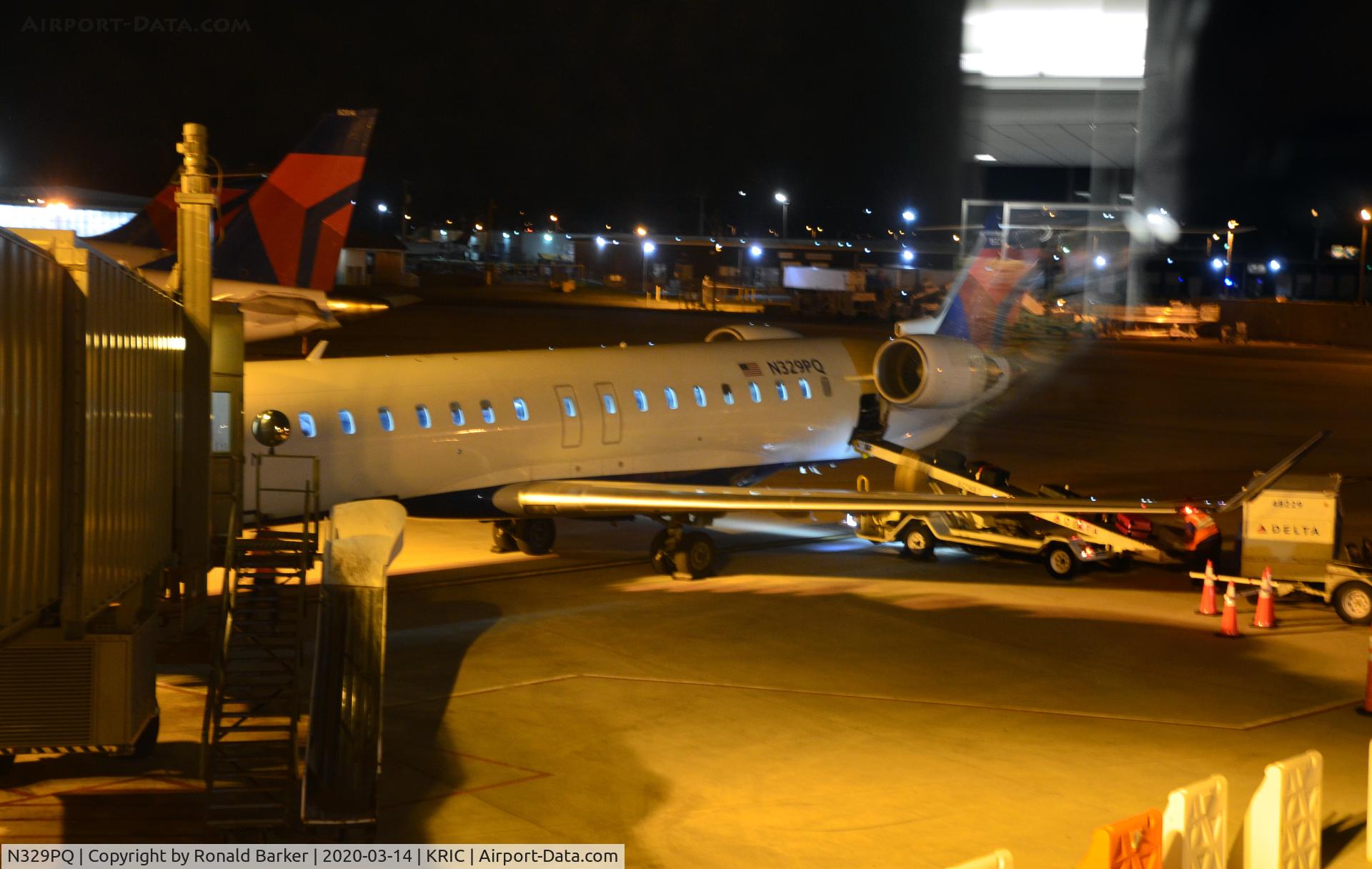N329PQ, 2014 Bombardier CRJ-900 (CL-600-2D24) C/N 15329, At the gate Richmond