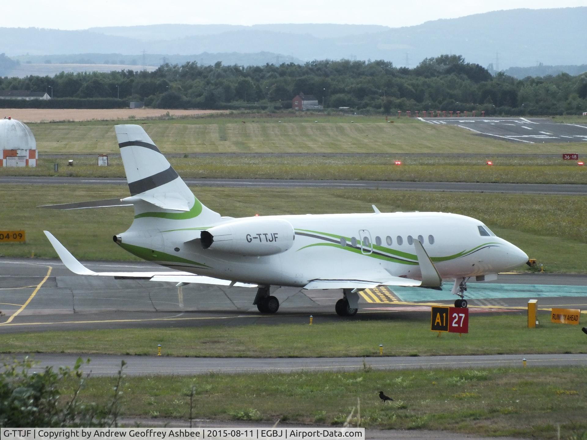 G-TTJF, 2013 Dassault Falcon 2000EX C/N 705, G-TTJF at Gloucestershire Airport.