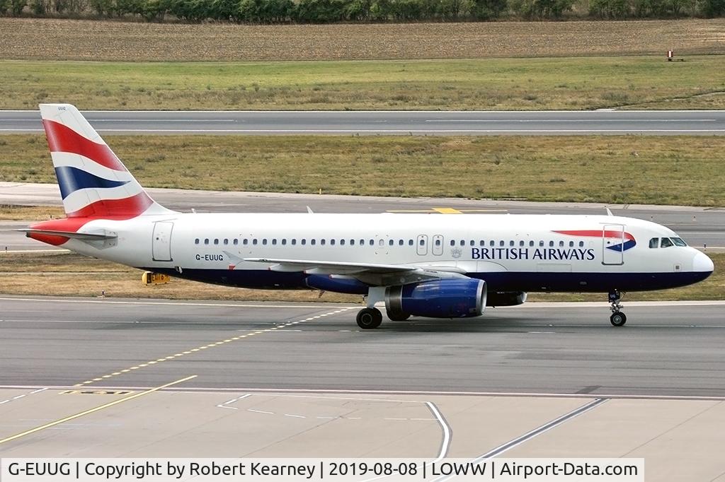 G-EUUG, 2002 Airbus A320-232 C/N 1829, Taxiing in after arrival
